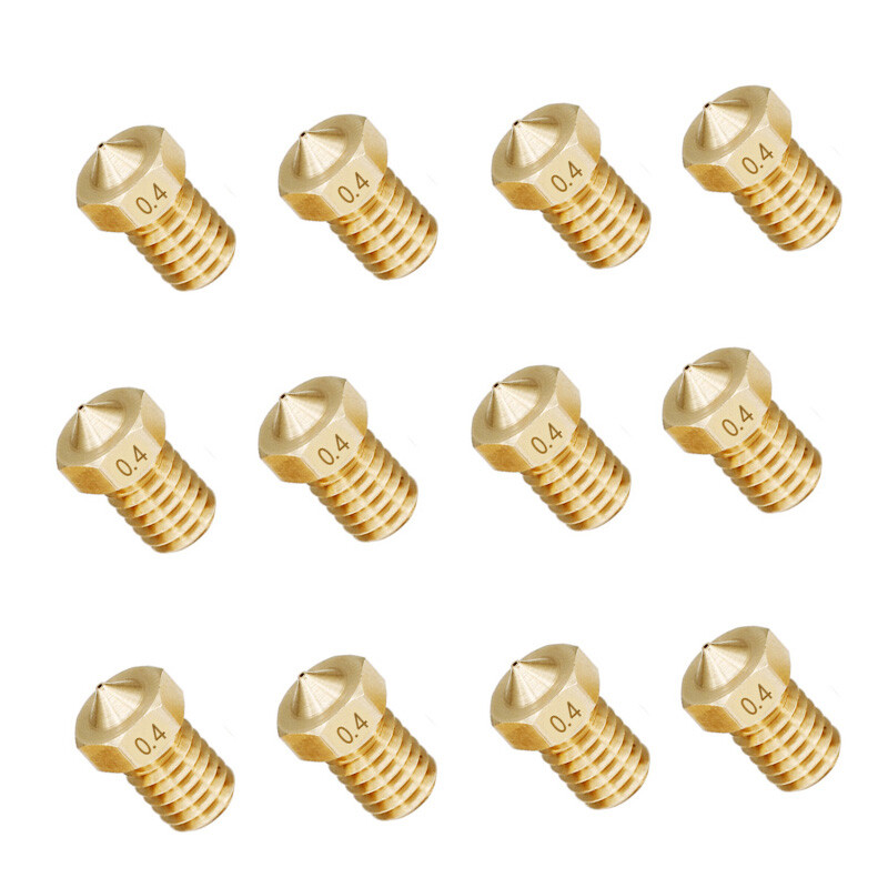 0.2-1.0mm 3D Printer Nozzle Brass Extruder E3D V5 V6 M6 -1.75 /3mm Compatible