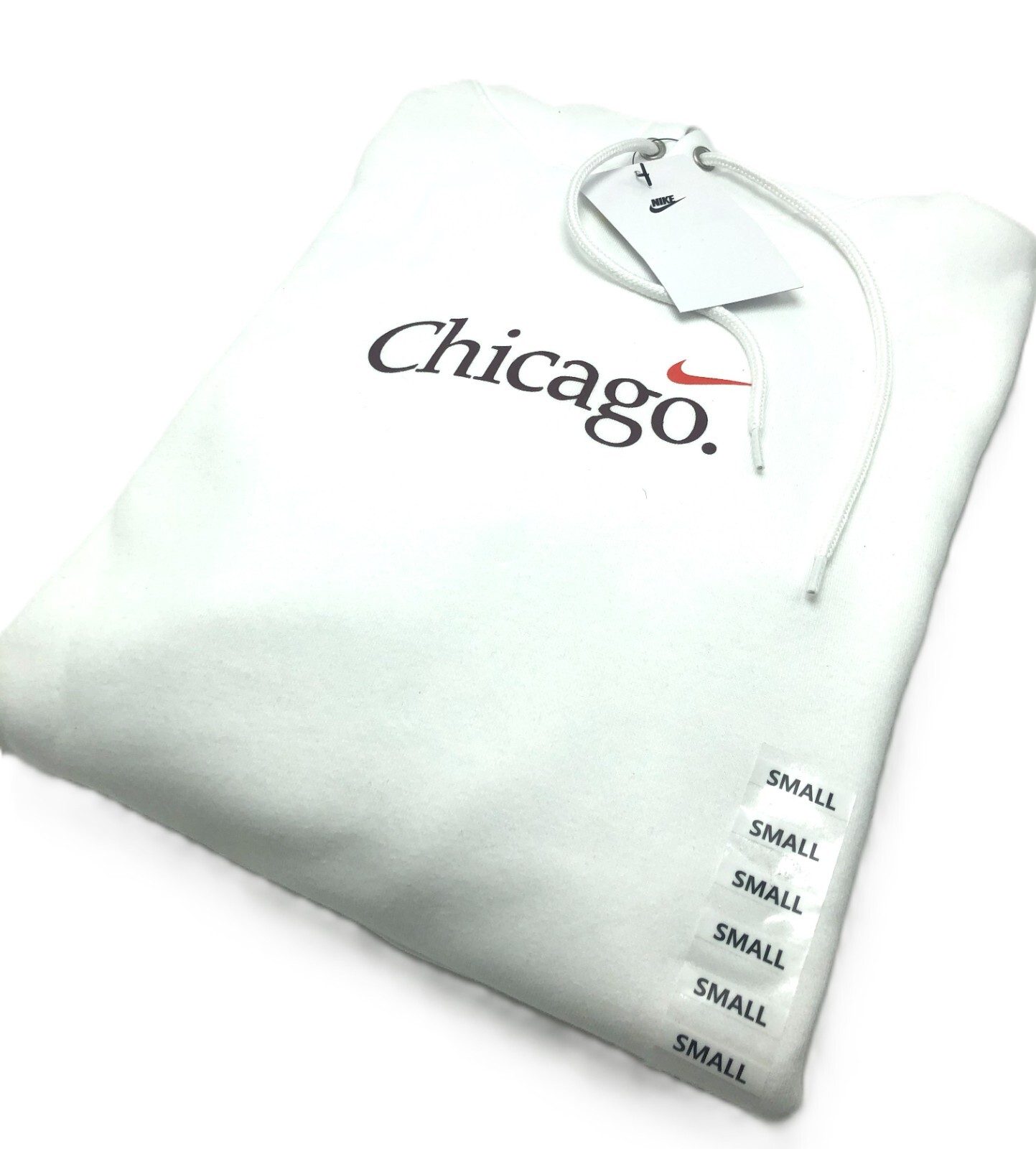 *NEW* MEN Nike CHICAGO CITY FLEECE PULL OVER HOODIE WHITE  (HV5076 100) 👍