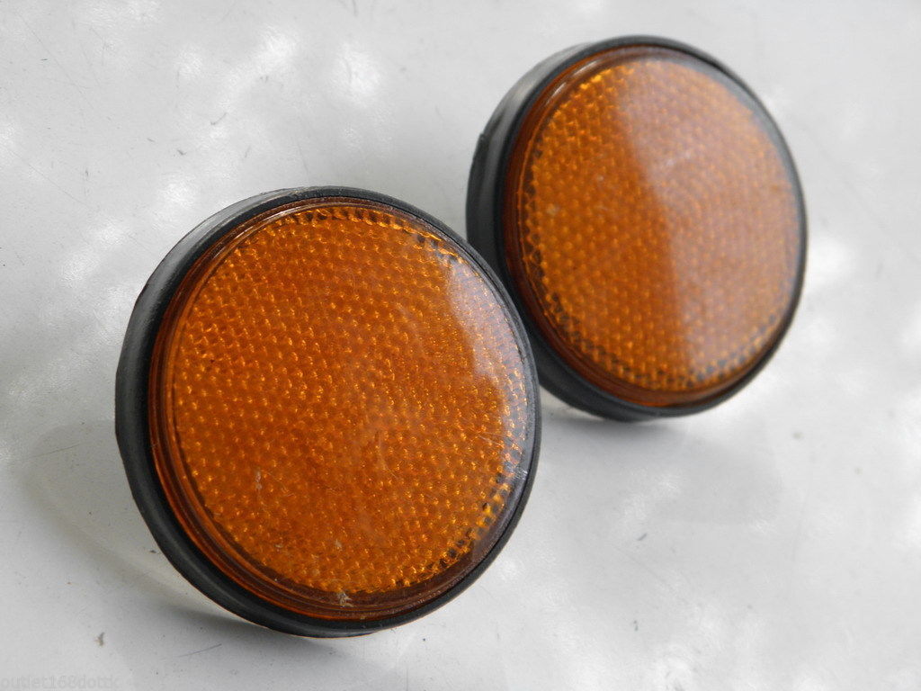 Pair Honda Cub 70 C90 C700 C900 C70 Passport Long Stud Front Reflector Reflex LR