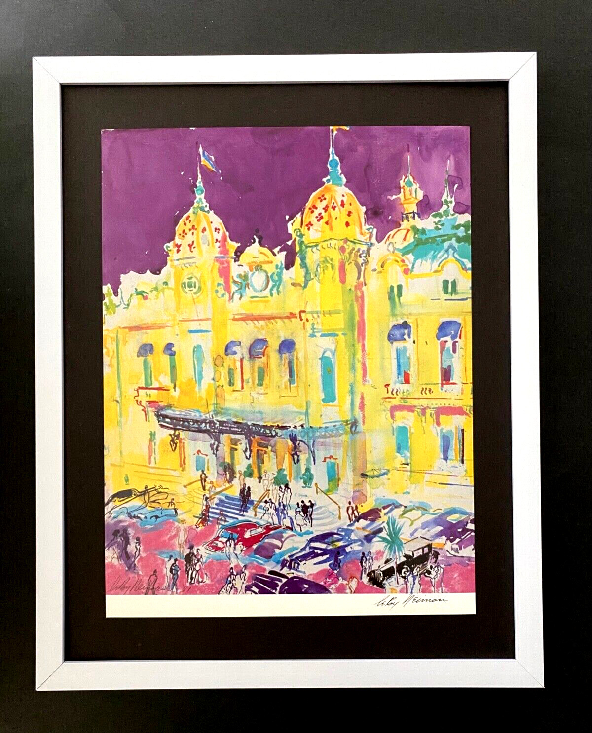 LEROY NEIMAN +  SKETCHBOOK DRAWING MONACO +  1970'S  SIGNED PRINT FRAMED