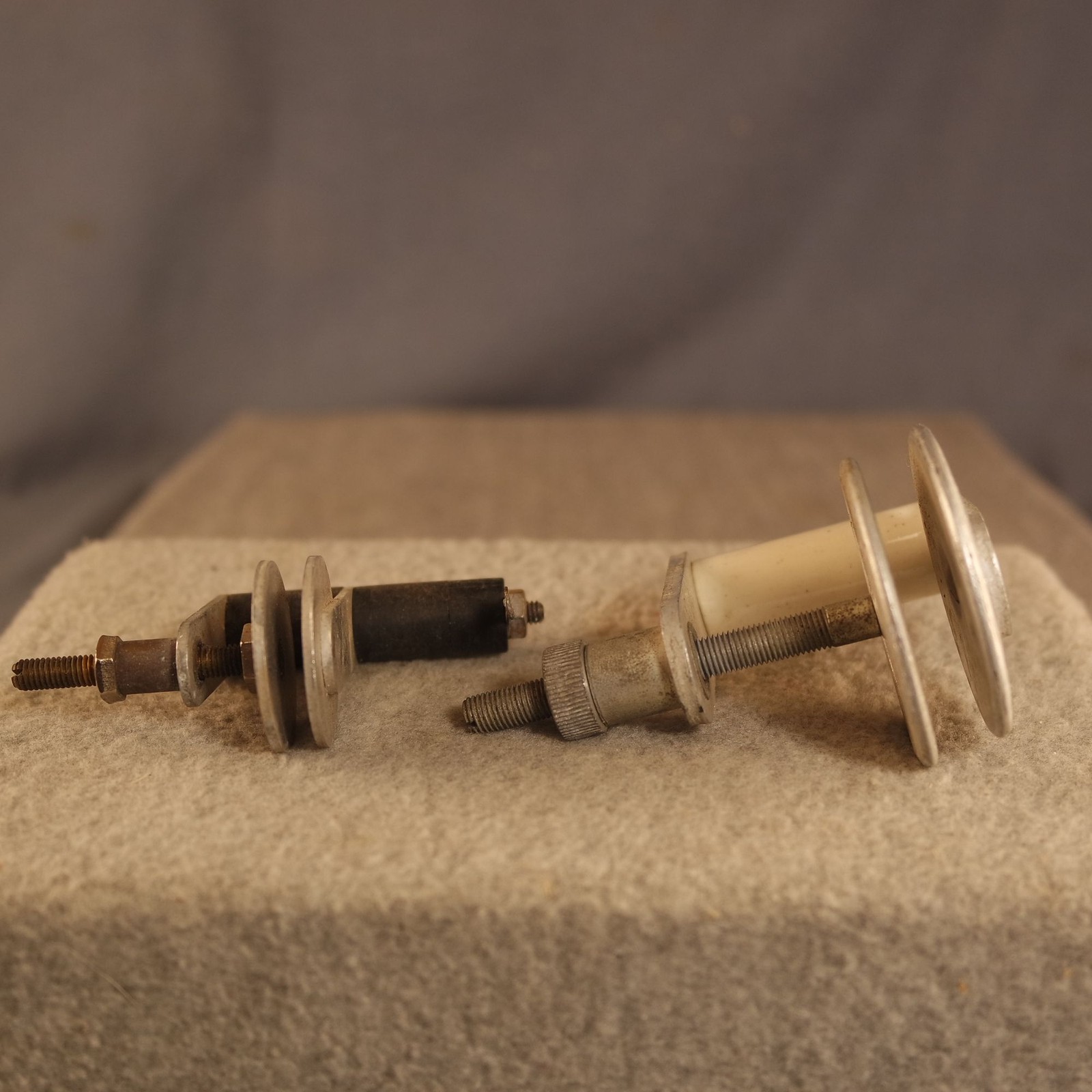 Two HF Transmitter Adjustable Disk Style Neutralizing Capacitors 1-1/8" & 1-3/4"