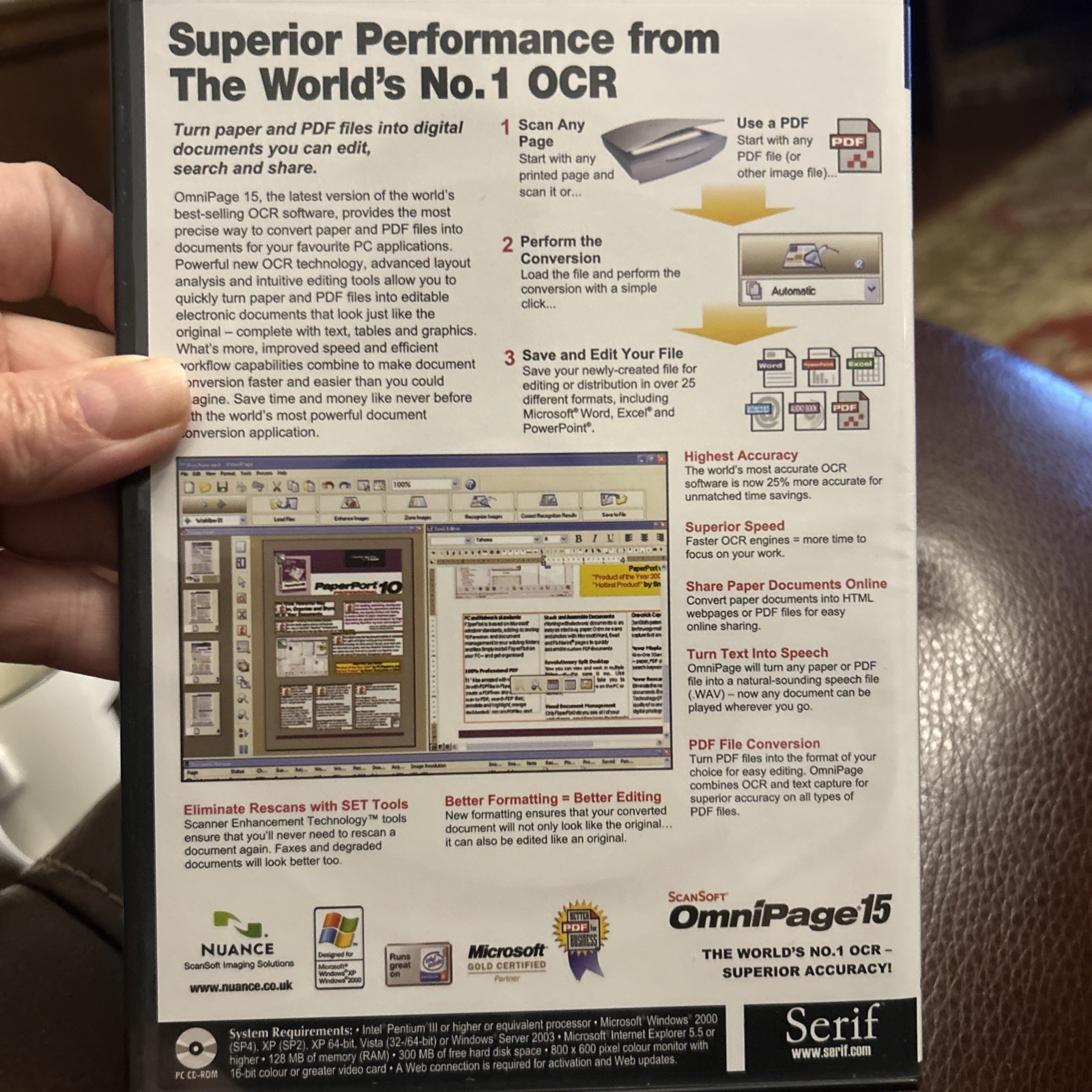 SOFTWARE - ScanSoft OmniPage 15