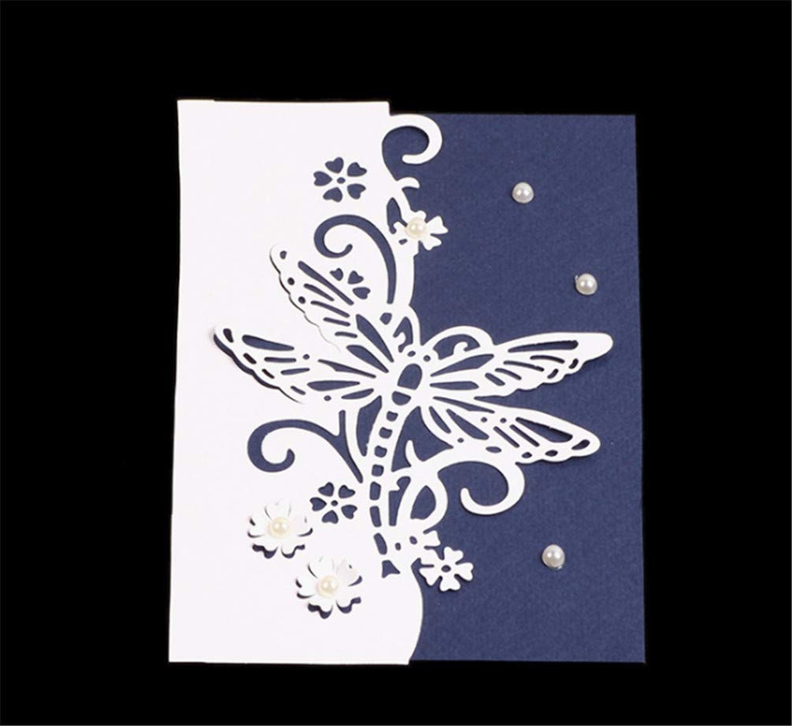 Dragonfly Sidebar Flower Cutting Dies for Paper Card Making Metal Scrapbookin...