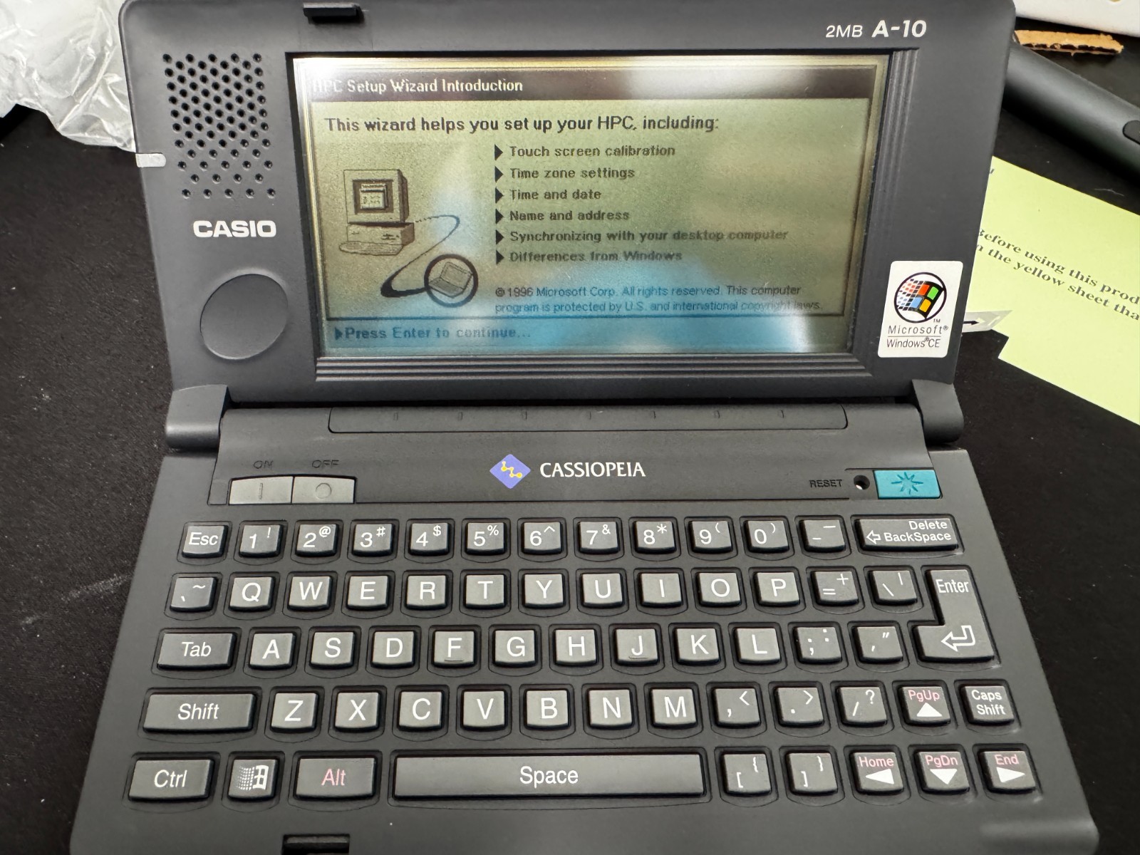 Casio Cassiopeia A-10 2MB - Tested Vintage Windows Pocket Computer w/ UT-S11