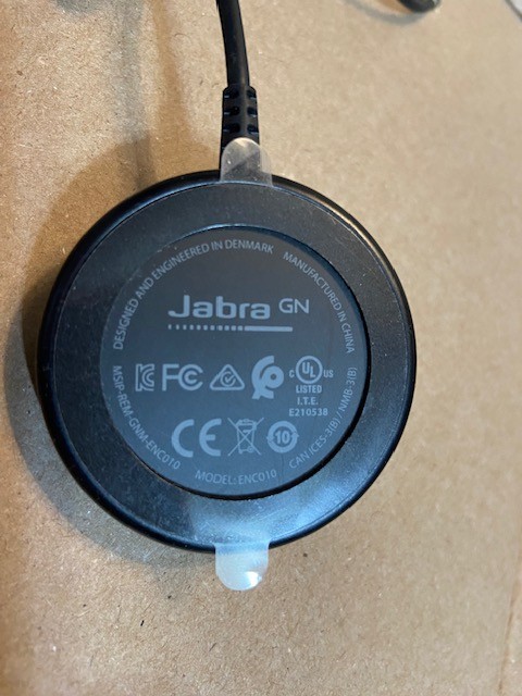 Jabra Evolve ENC010 On-Ear Headset with inline controller -Used