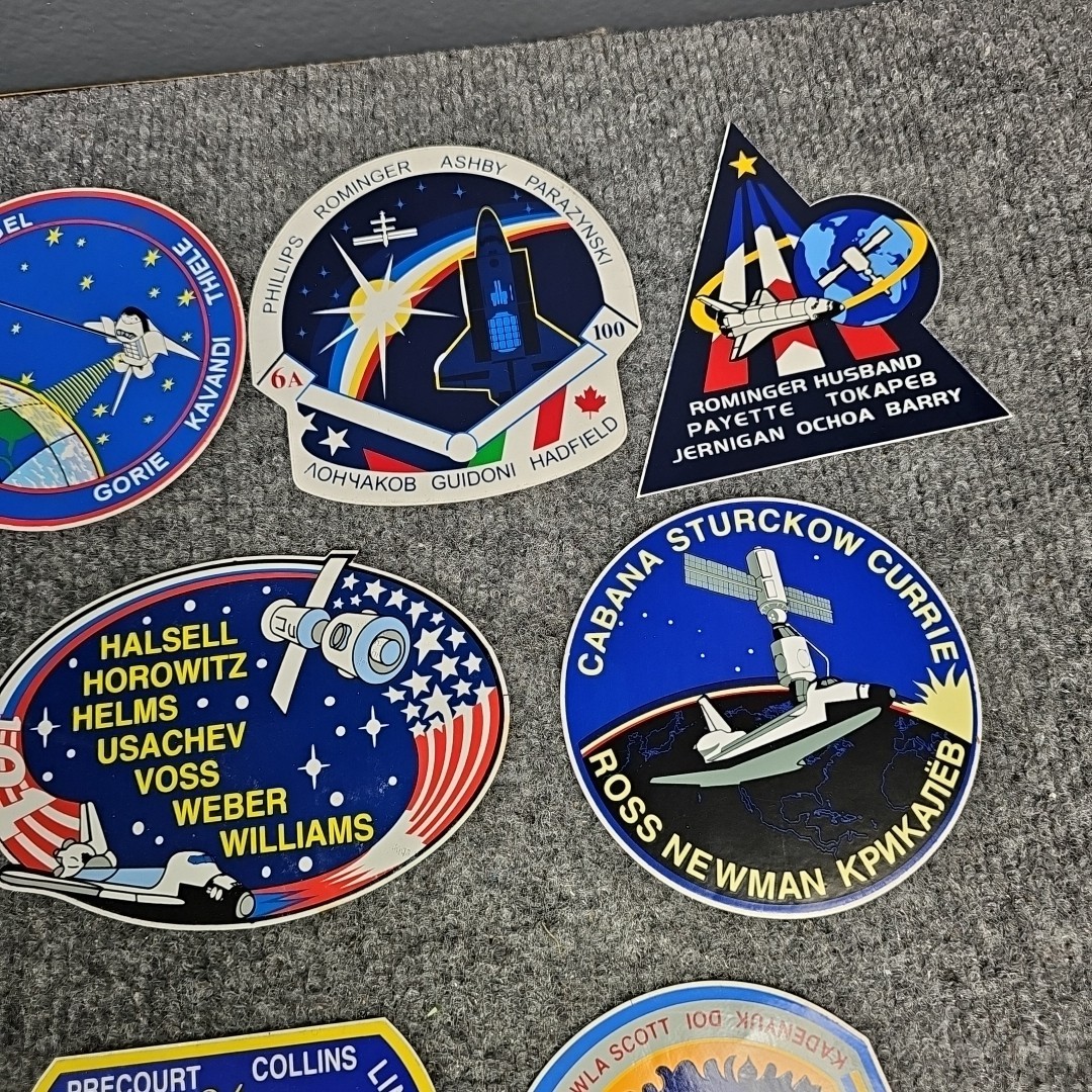 Lot of NASA Mission Stickers Space Shuttle Patch Program Logos Challenger Lab