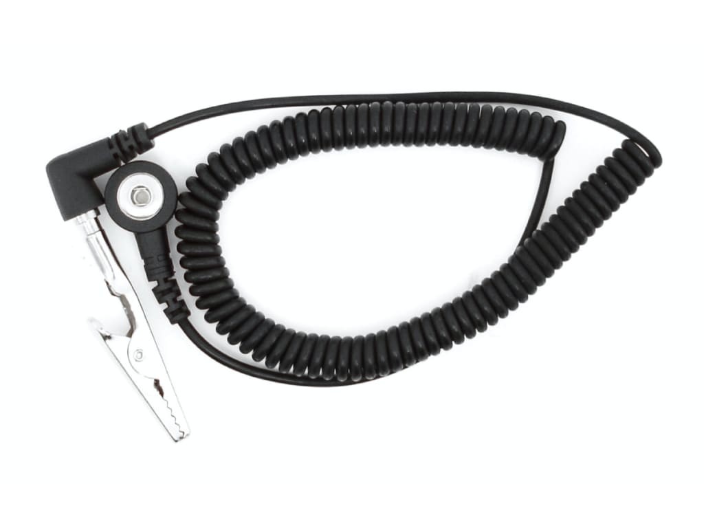 Botron B2128 - 90 degree coil cord with 1/8' snap; 12 foot length