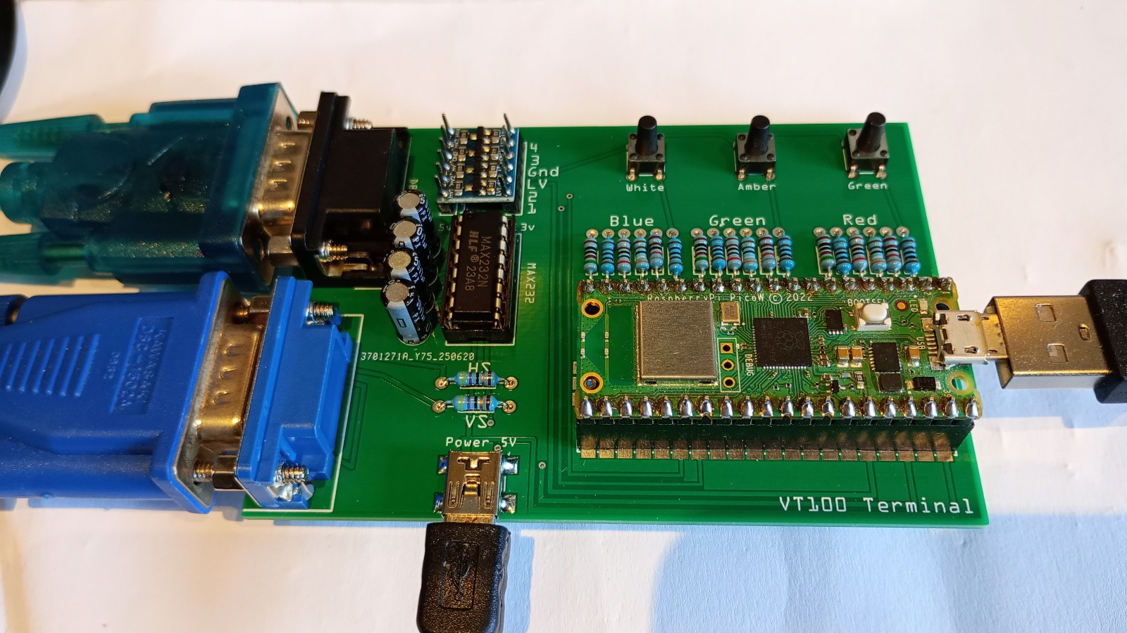 ANSI / VT100 / VT52 RS232 Serial Terminal Project Kit for Raspberry Pi Pico -Kit