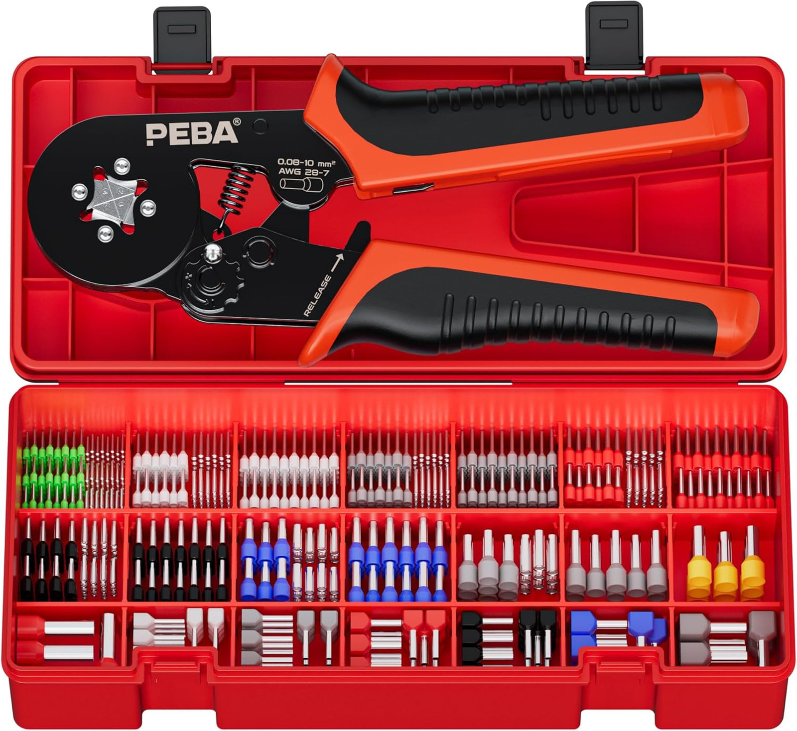 PEBA Ferrule Crimping Tool Kit 28 Sizes Tinned Copper Wire Insulated