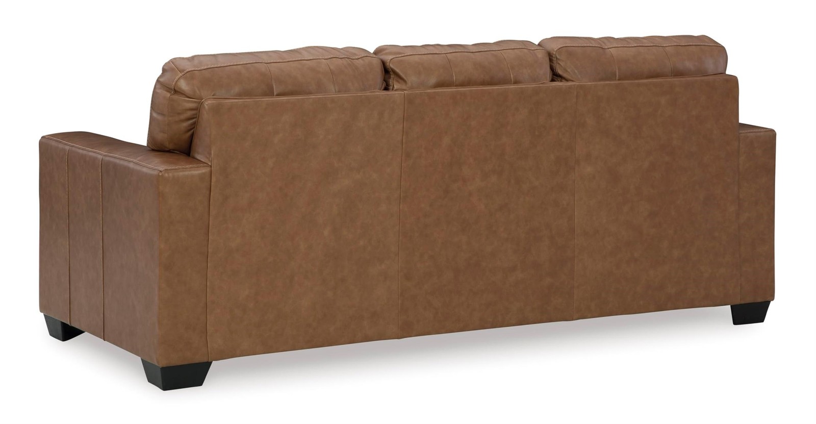 Bowery Hill Leather Contemporary Corner-blocked frame Caramel Sofa