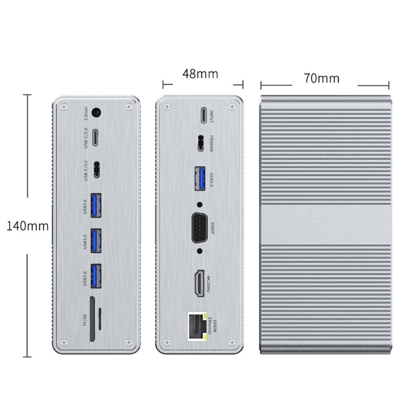 Space Saving 13 Connection Desktop Expander Featuring double Screen Ability And