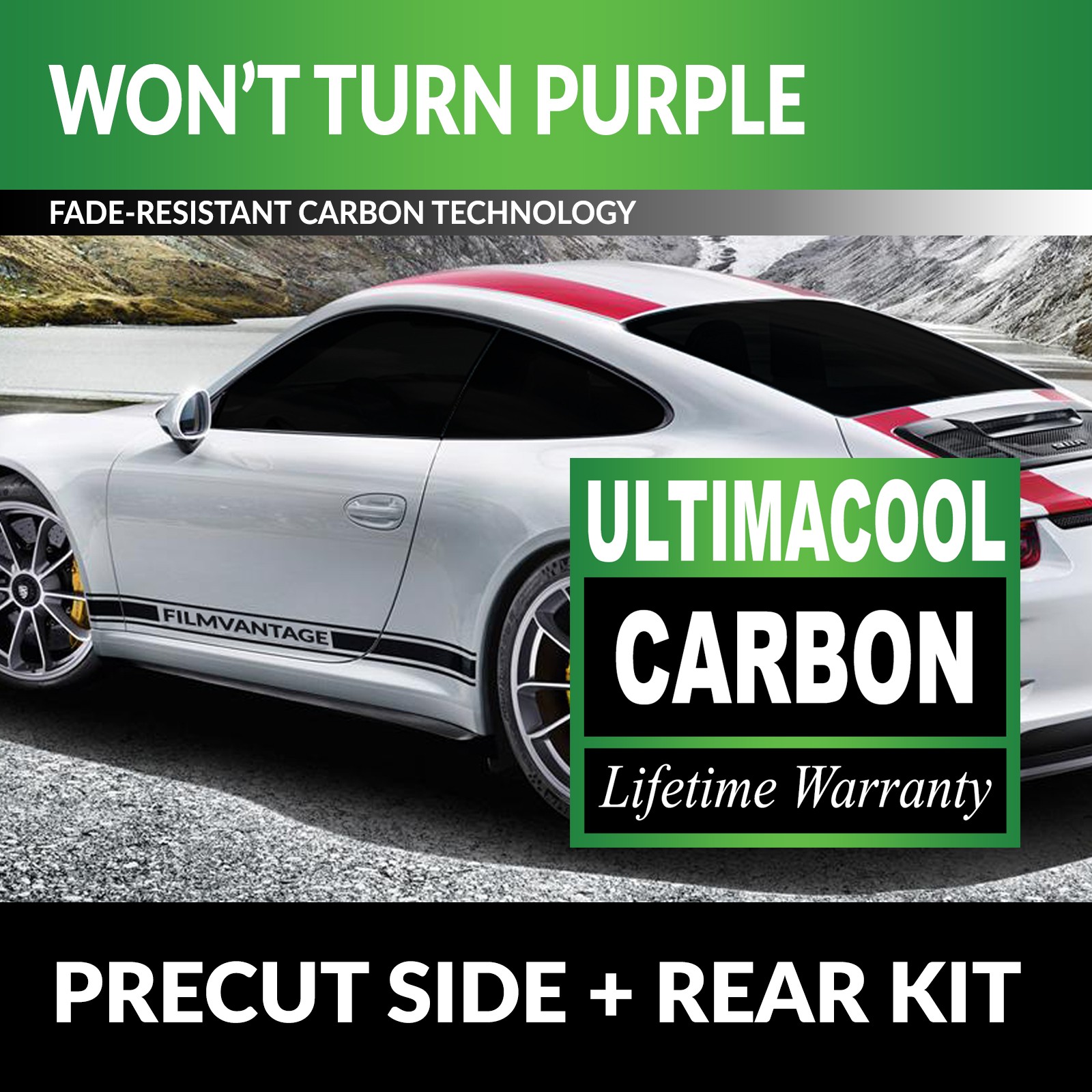 UC CARBON PRECUT WINDOW TINT KIT FOR GMC SIERRA 2500 STD 15-18 SIDE + REAR