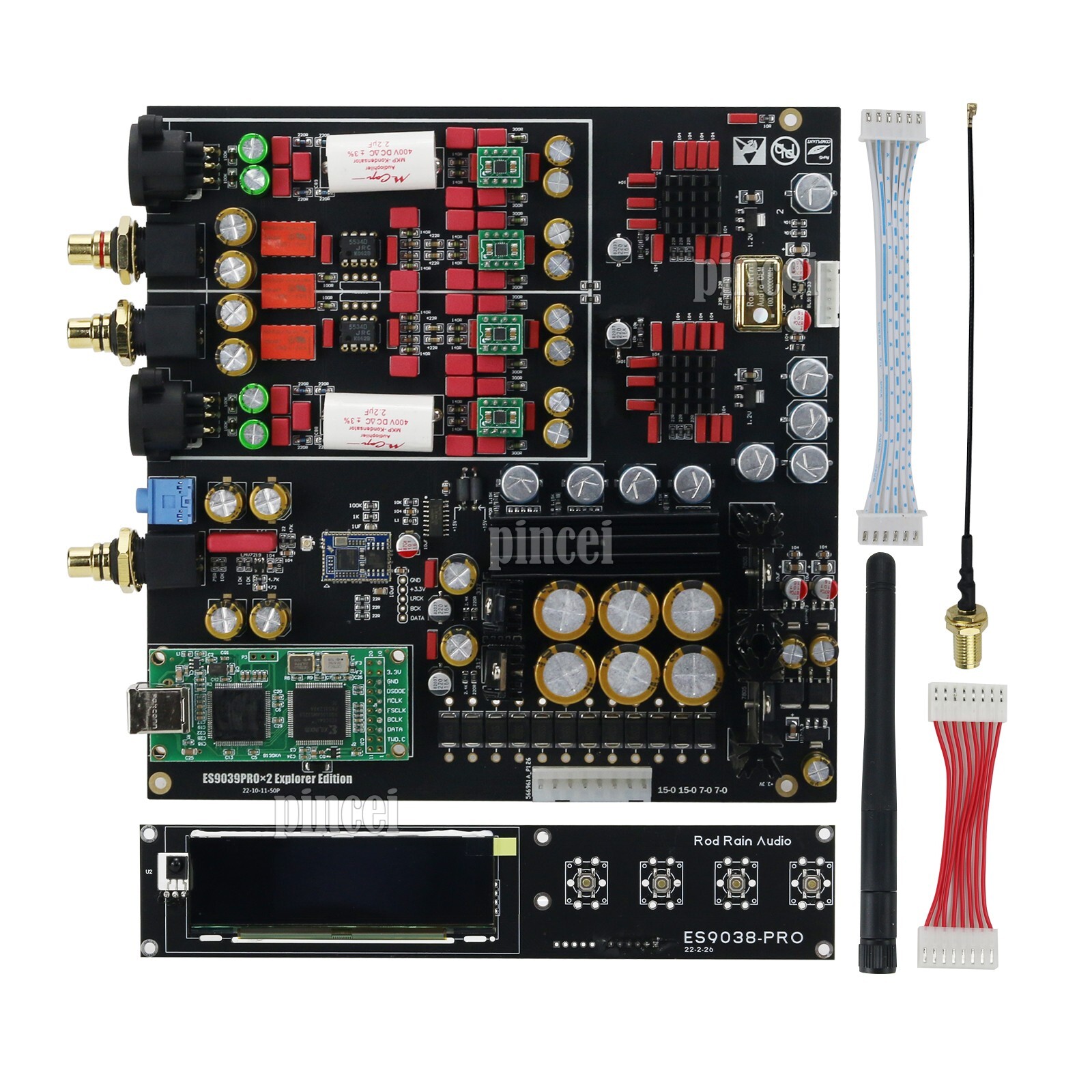 TZT Decoder Board Dual ES9038PRO DSD 384K /Amanero USB /Bluetooth Fiber Coaxial