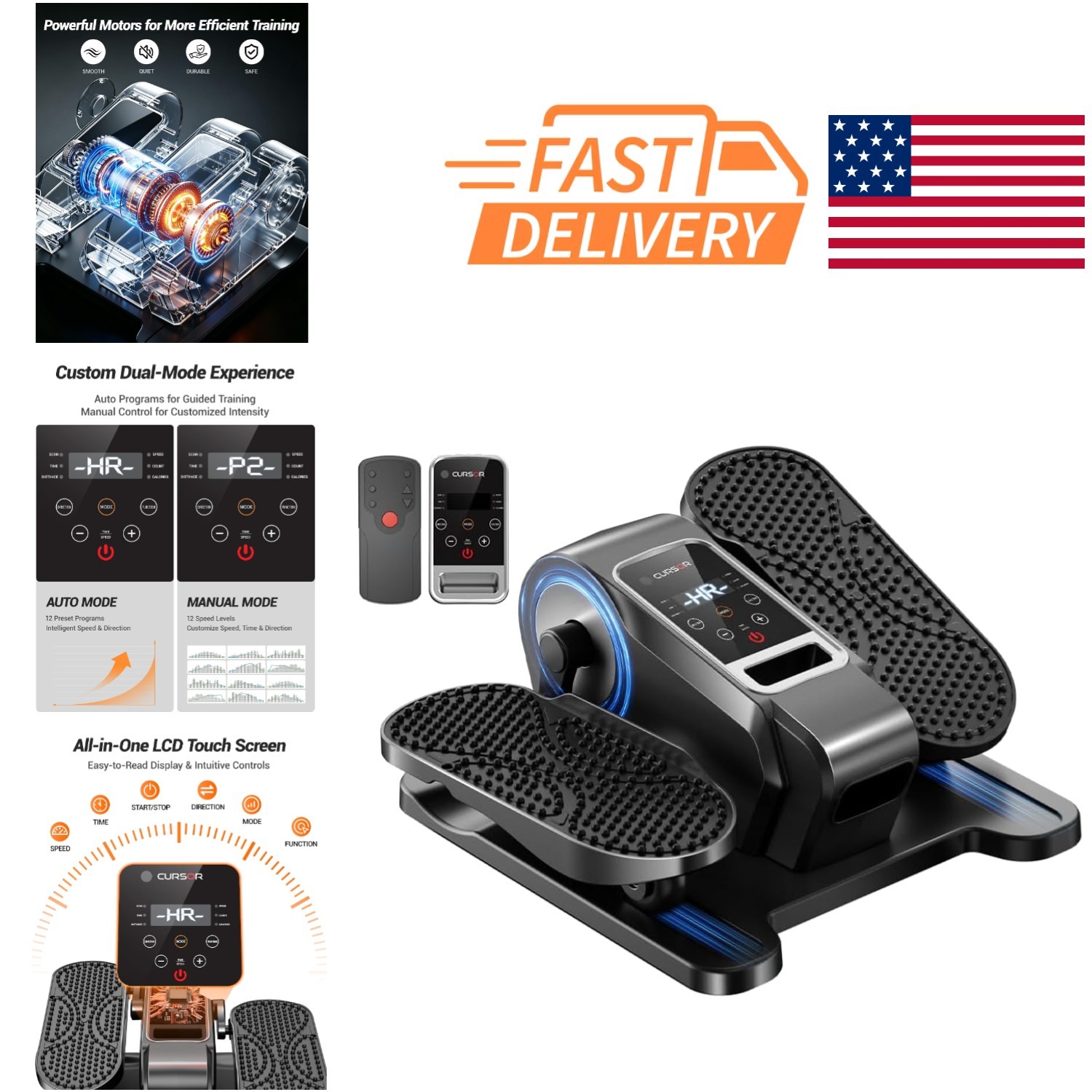 Under Desk Elliptical Machine Portable Mini Pedal Exerciser for Home Office