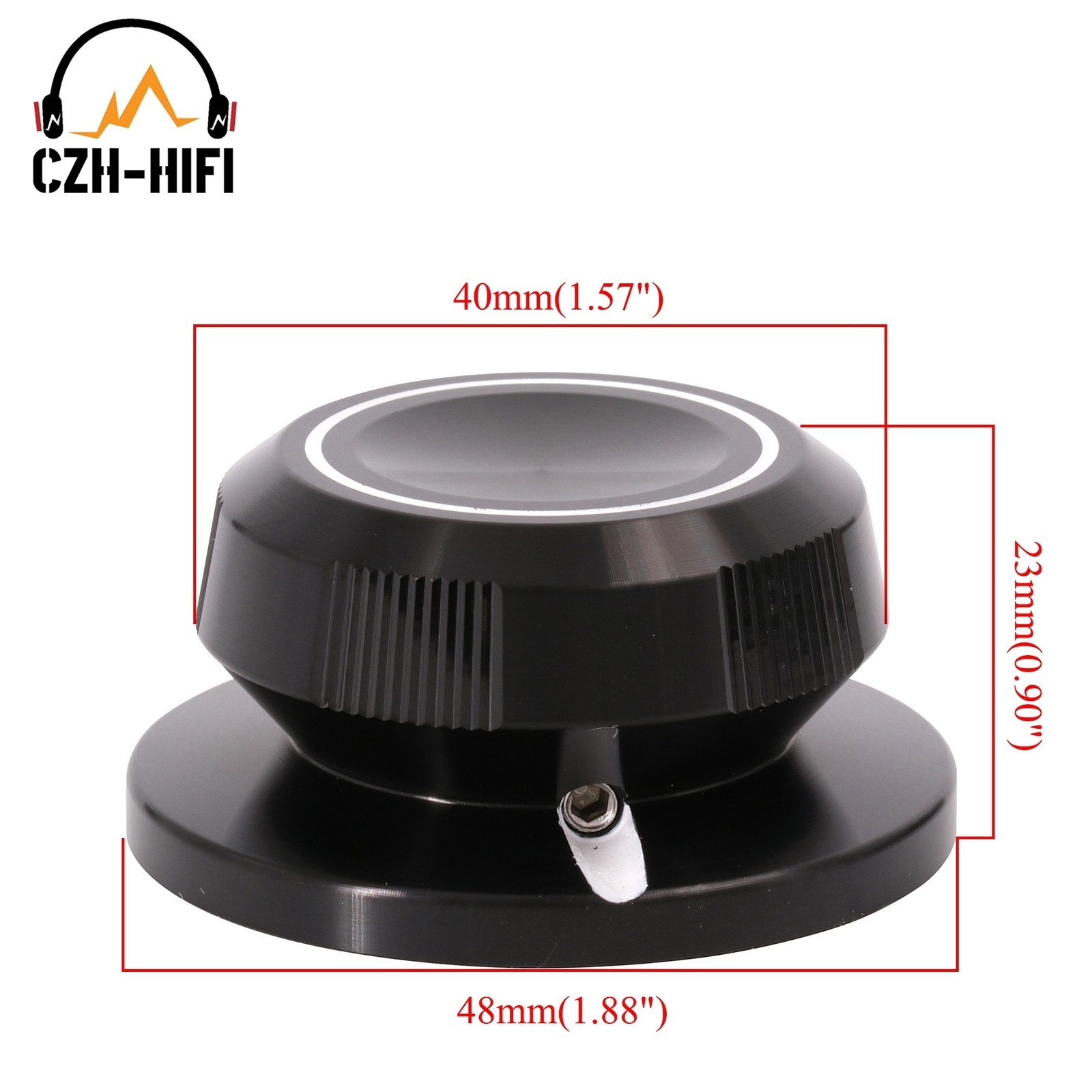 1PC 48x23mm Solid Aluminum Potentiometer Knob for Amplifier DAC CD Volume DIY