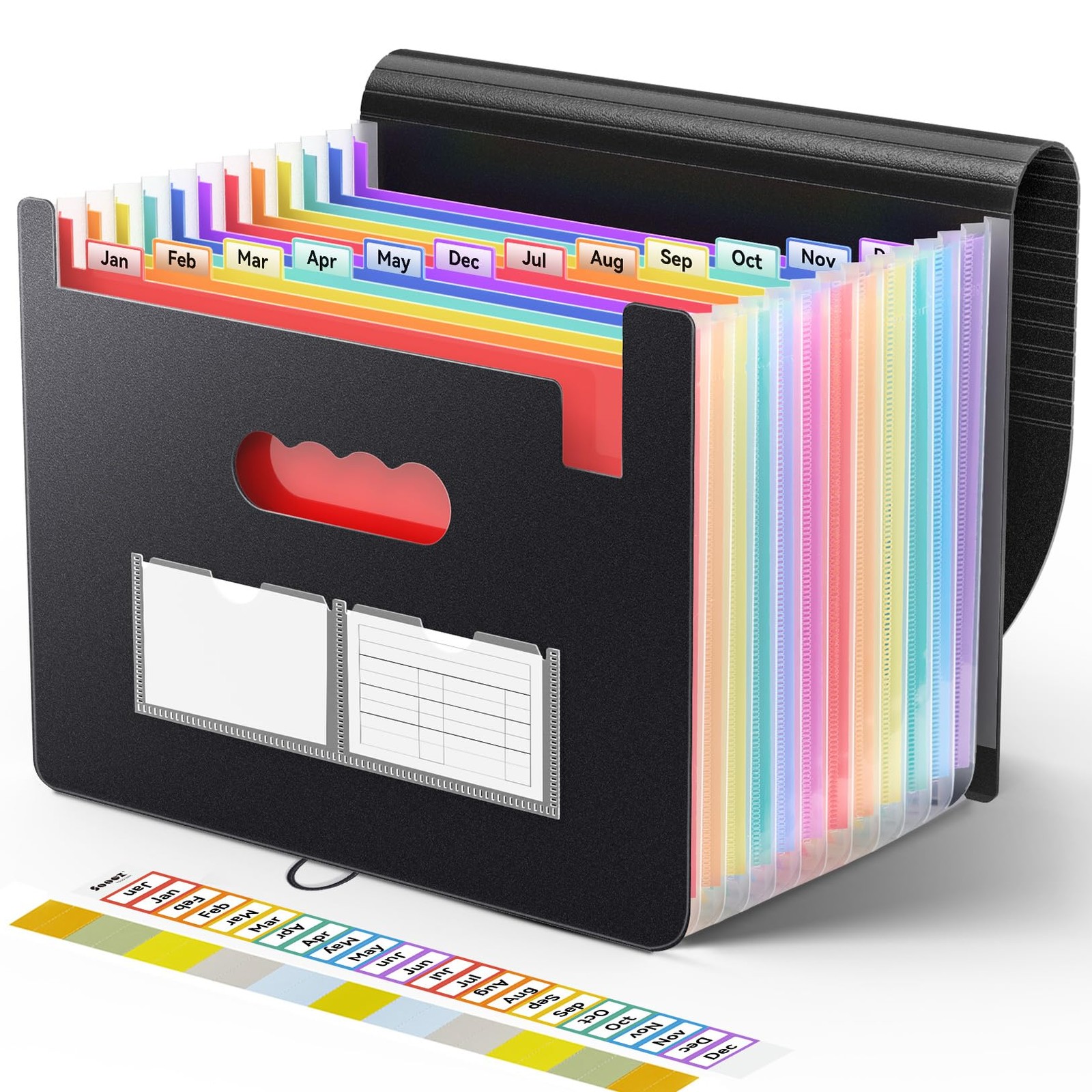 Sooez Accordion File Organizer, 13 Pockets Expanding File Folder, Portable Mo...