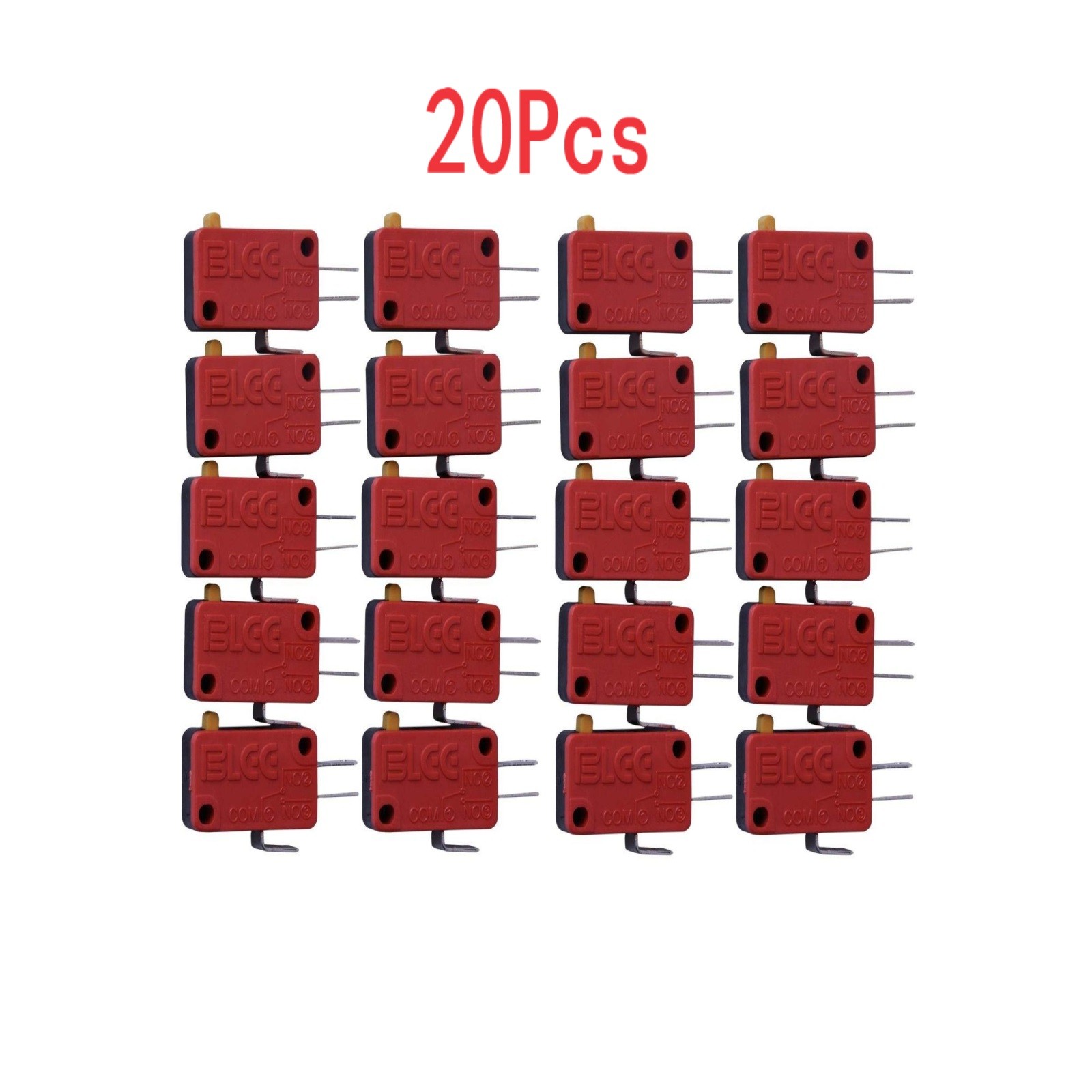 20Pcs Red New 3 Pin Microswitch Push Button For Arcade Mame Jamma Games B