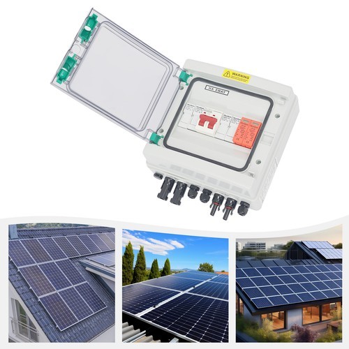 2 String Solar Combiner Box Switch Waterproof Circuit Breaker Protector Box