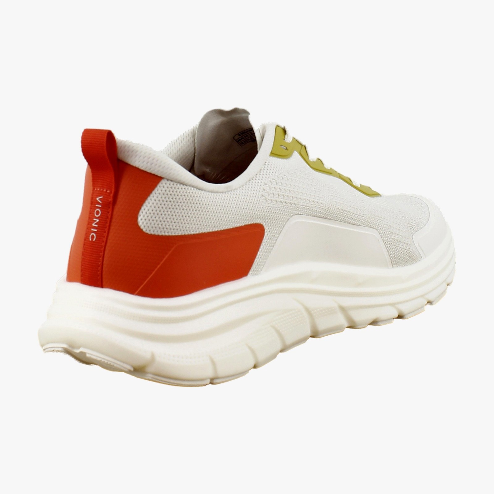 Vionic Mens Walk Max Mens Athletic Cream/Tangerine Tango