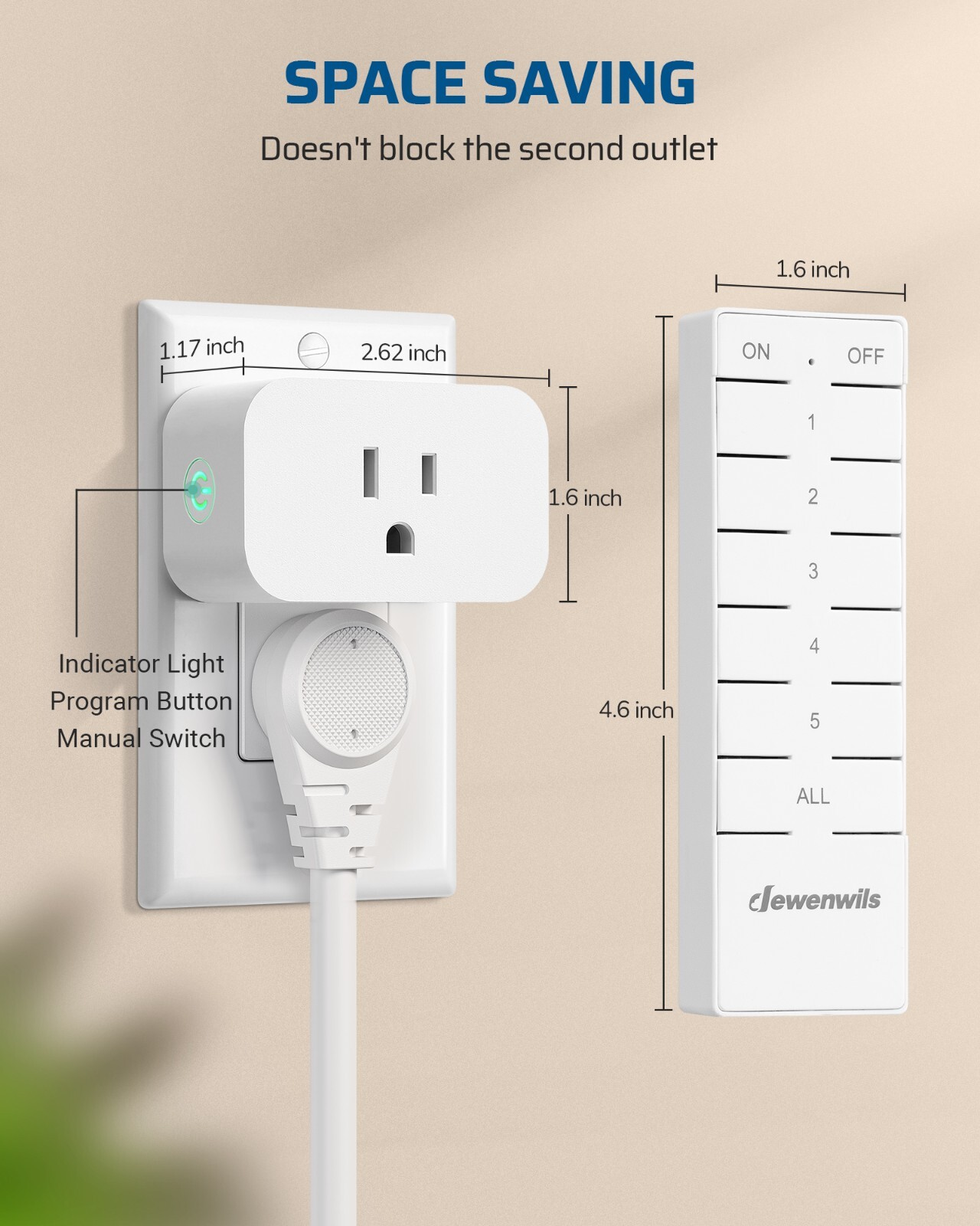 DEWENWILS Indoor Wireless Remote Control Outlet, Remote Light Switch 15A/1875W