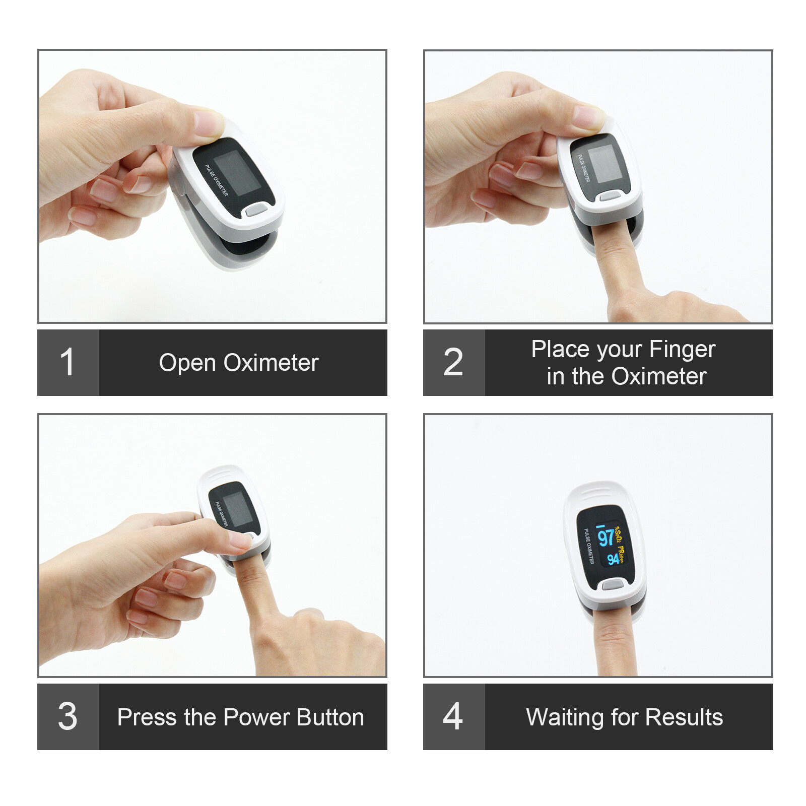 OLED Finger Pulse Oximeter Blood Oxygen Meter Heart Rate SpO2 Monitor Sensor FDA