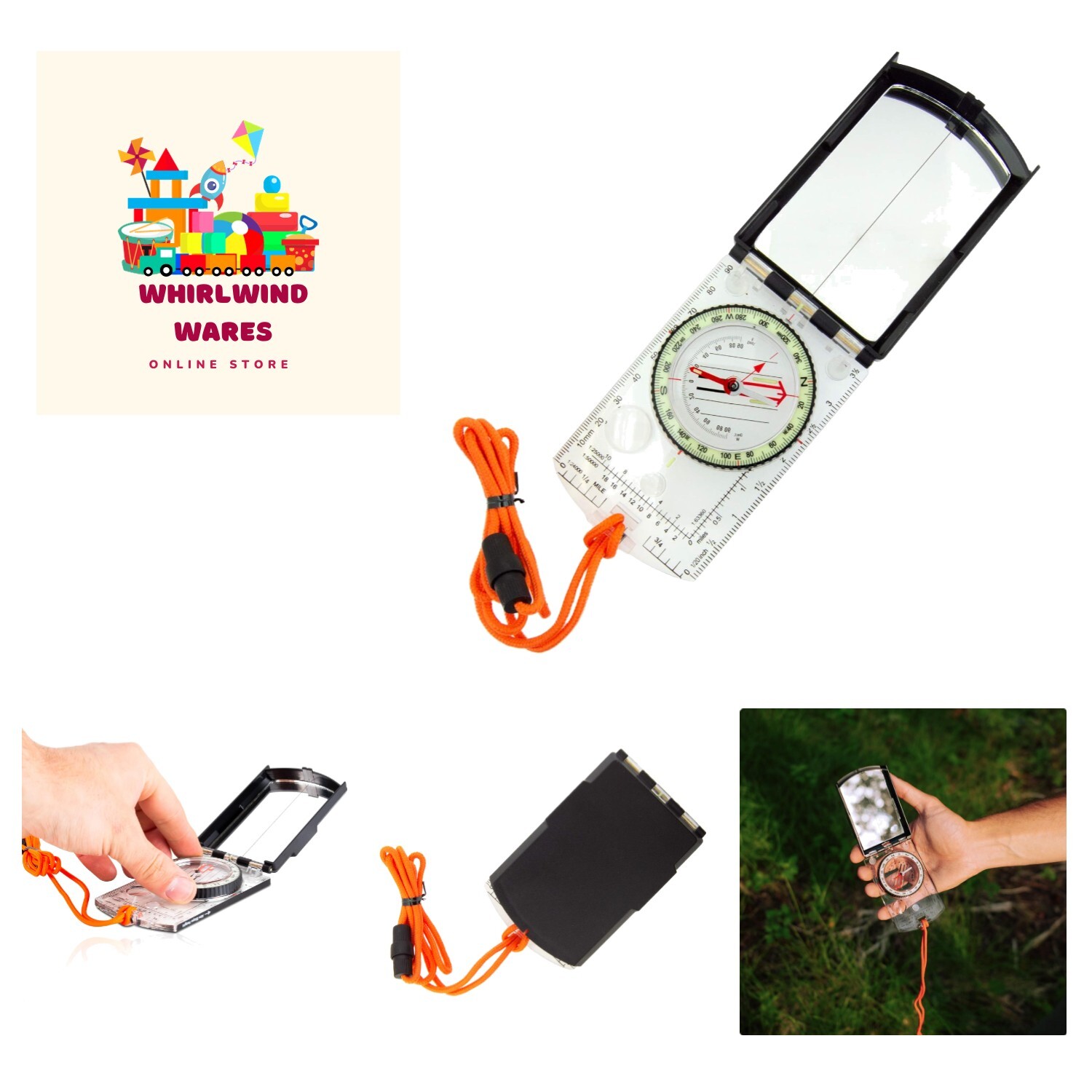 ProSight Sighting Map Compass with Adjustable Declination - Lightweight Orien...