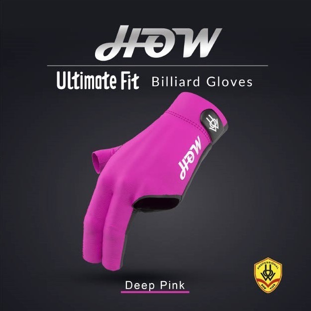 HOW Brand Ultimate Fit Cue Gloves. Pink "Deep" -  S/M