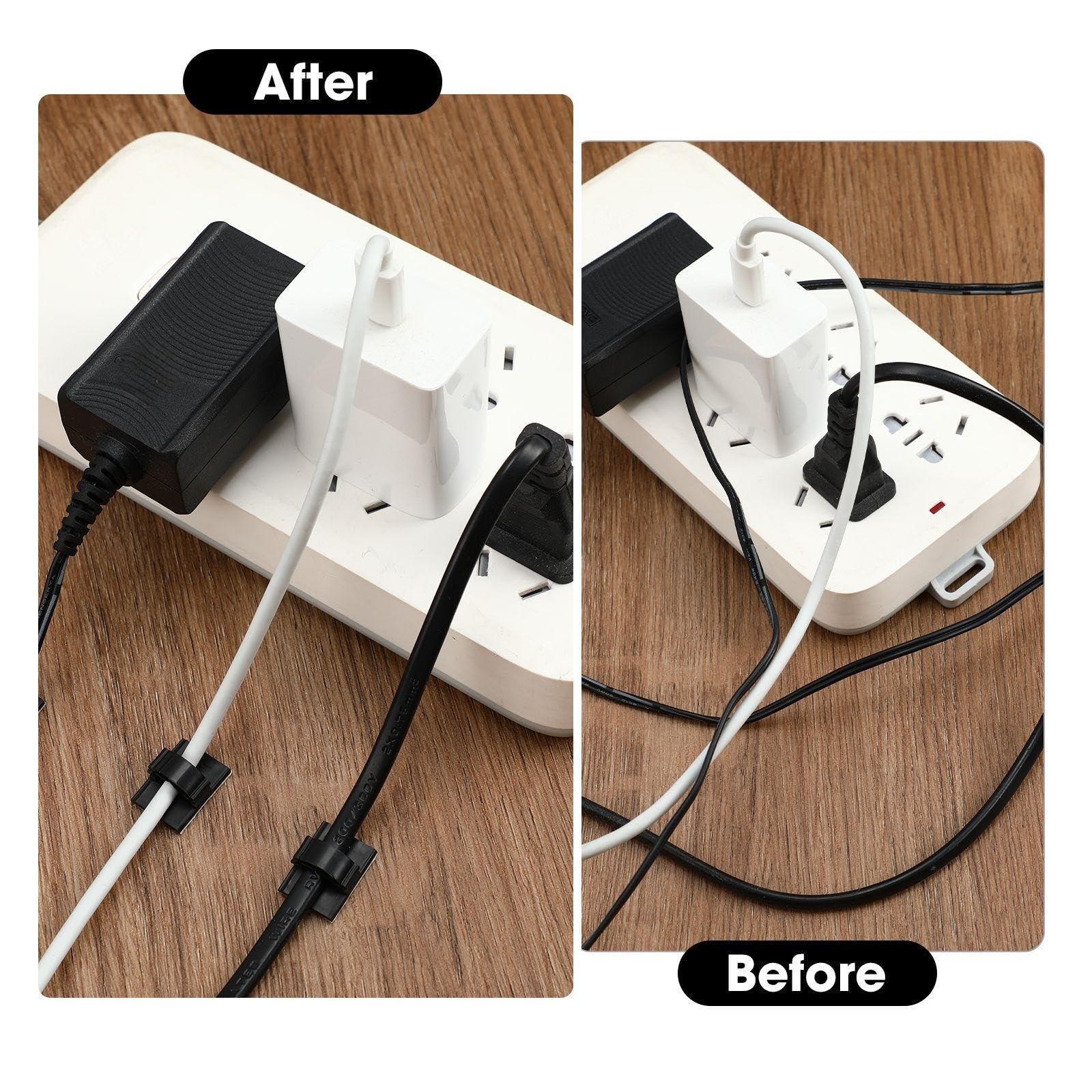 100 Pcs Adhesive Cable Wire Clips Wire Holders Cord Management for Home Office
