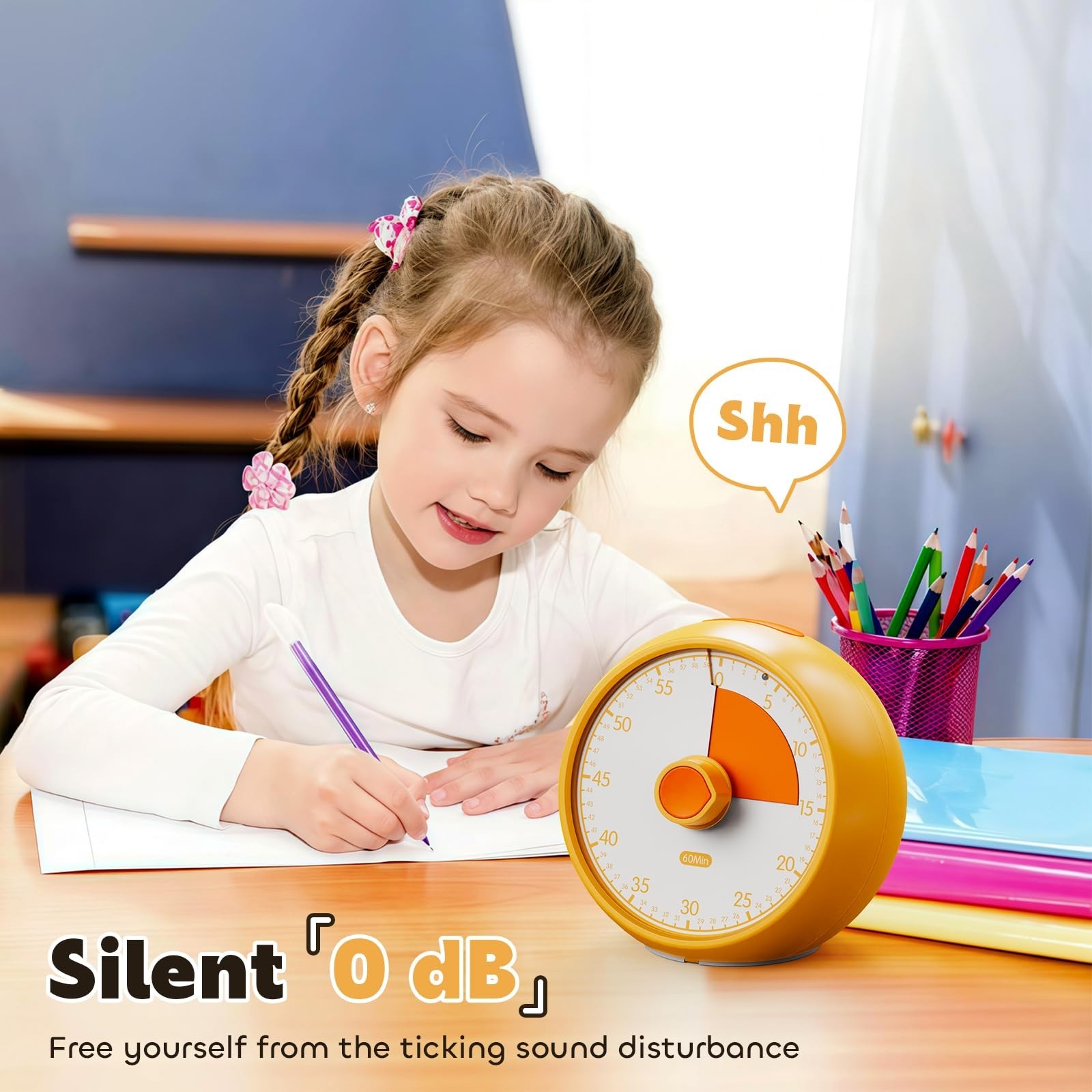 Visual Timer for Kids 60-Minute - Countdown Timer with Optional Alarm, Focus ...