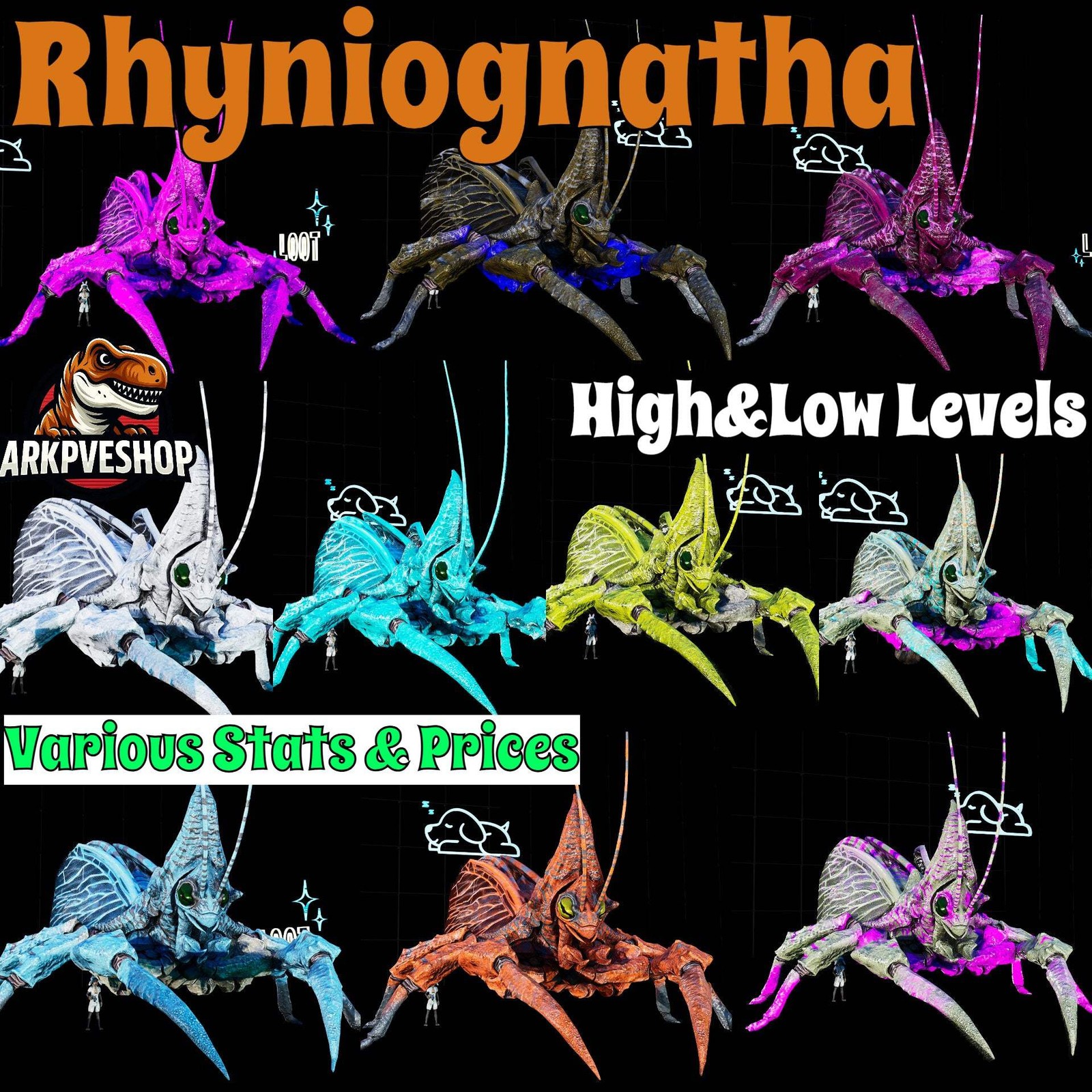 Rhyniognatha Rhynio High&Low Lvls ASA PVE 🦖ARK Survival Ascended