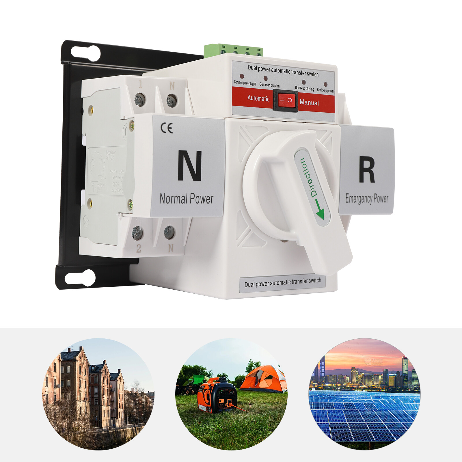 Dual Power Automatic Transfer Switch AC-33iB 2P 63A 110V Toggle US
