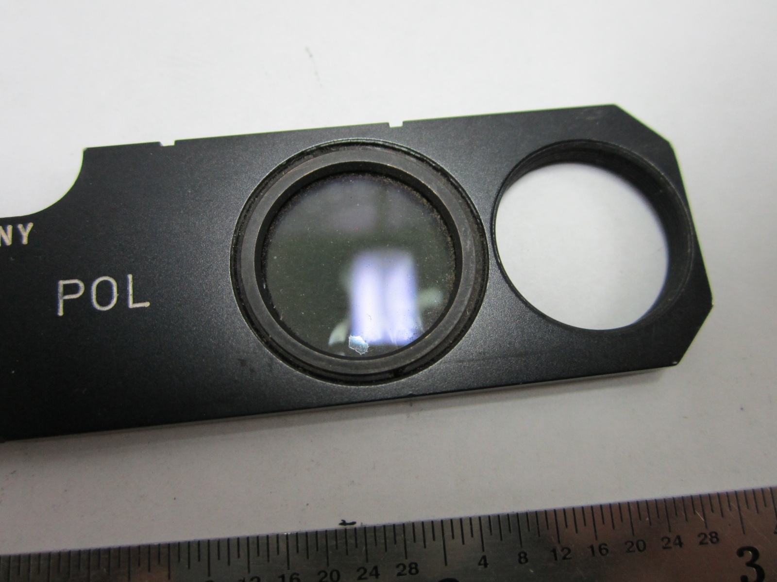 MICROSCOPE SLIDE POLARIZER FILTER LEITZ [some delamination] OPTICS BIN#F1-17