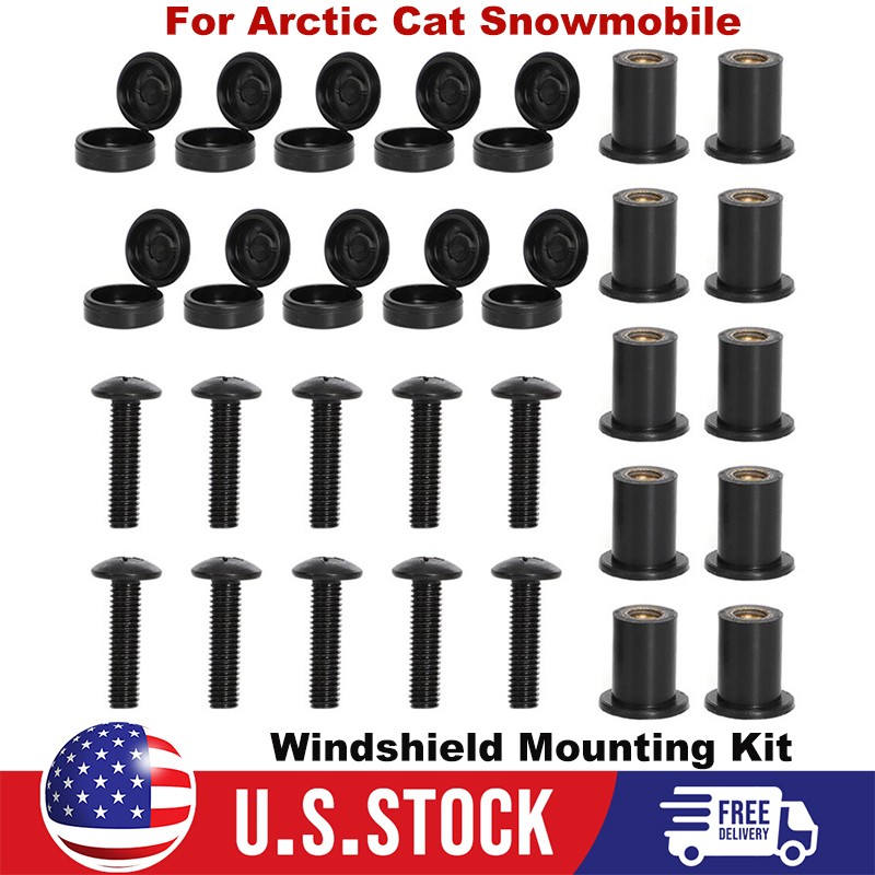 For Arctic Cat Snowmobile Windshield Hardware, Screw, Nuts, Mounting Kit 30PCS