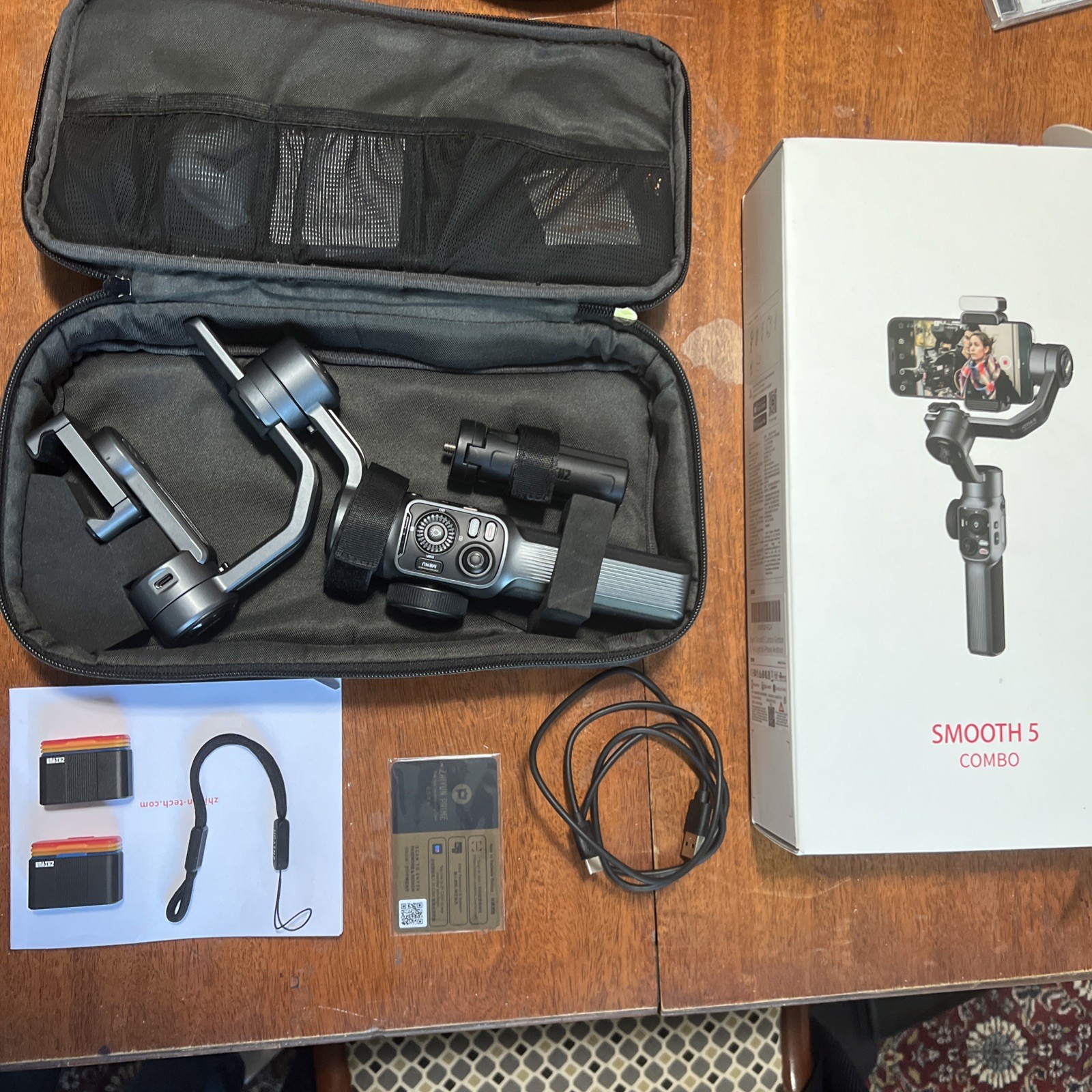 Zhiyun Smooth 5 Combo, 3-Axis Smartphone Gimbal Stabilizer Iphone Android Light