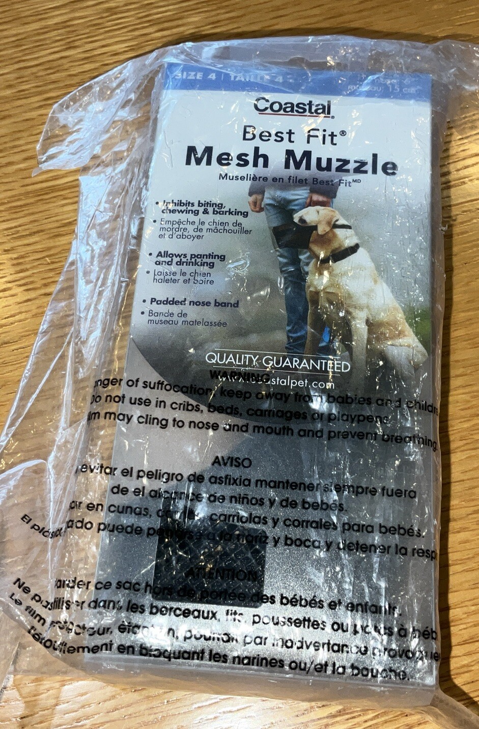 Coastal Best Fit Mesh Comfort Adjustable DogMuzzle size 4, 6” Nose SZ Sealed New