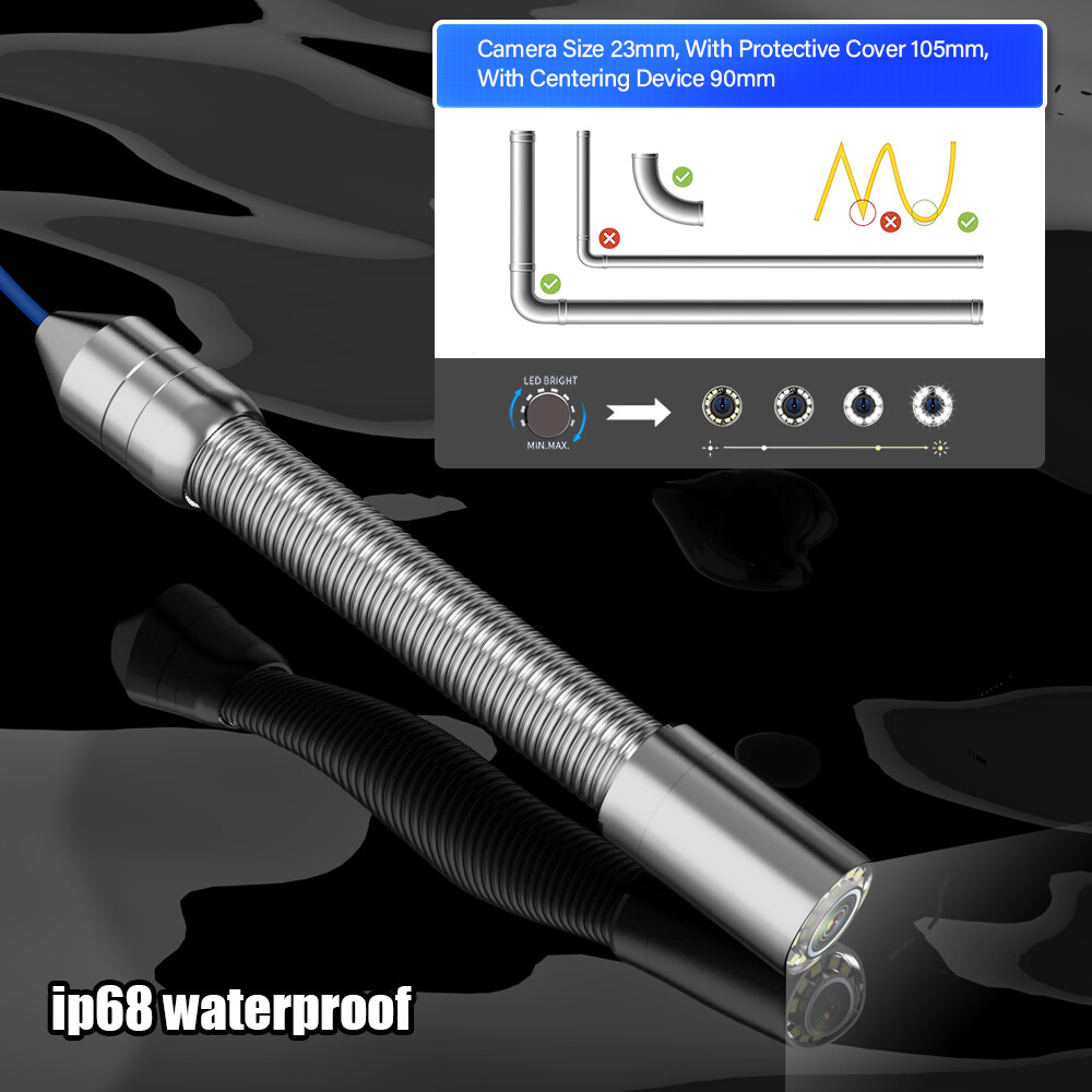 100m Sewer Pipe Inspection Camera 512hz Self-leveling Pipe Camera 10" Display