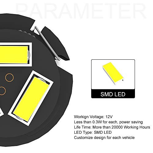 SMD AC Climate Heater Control LED Light Bulbs Kit Replacement for Dodge White