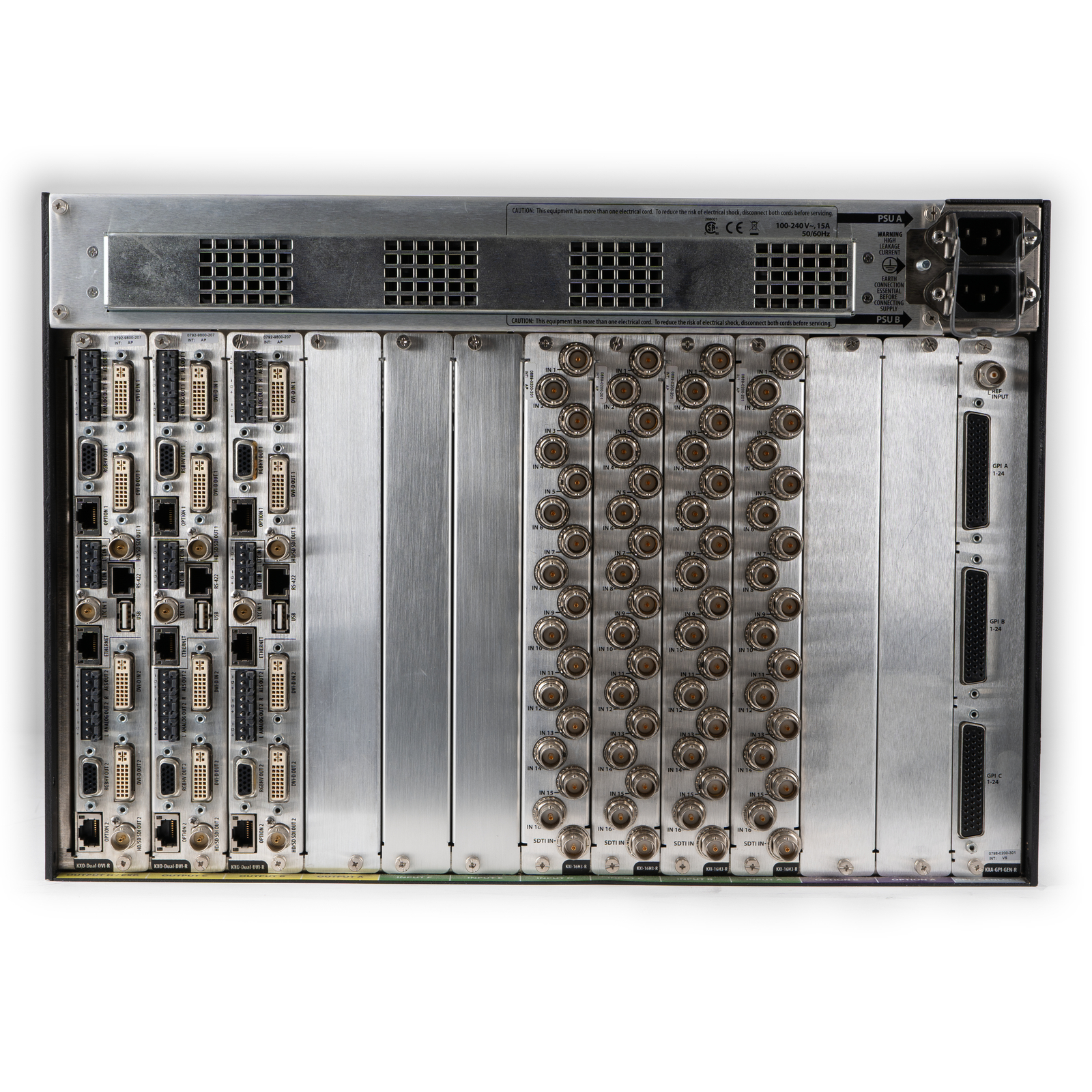 KXA-FR7 Kaleido-X Chassis w/ 2 PSUs & KXA-GPI-GEN Board by Miranda