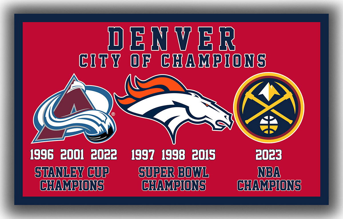 Denver City of Champions Team Souvenir Flag 90x150cm 3x5ft Memorable Good Banner