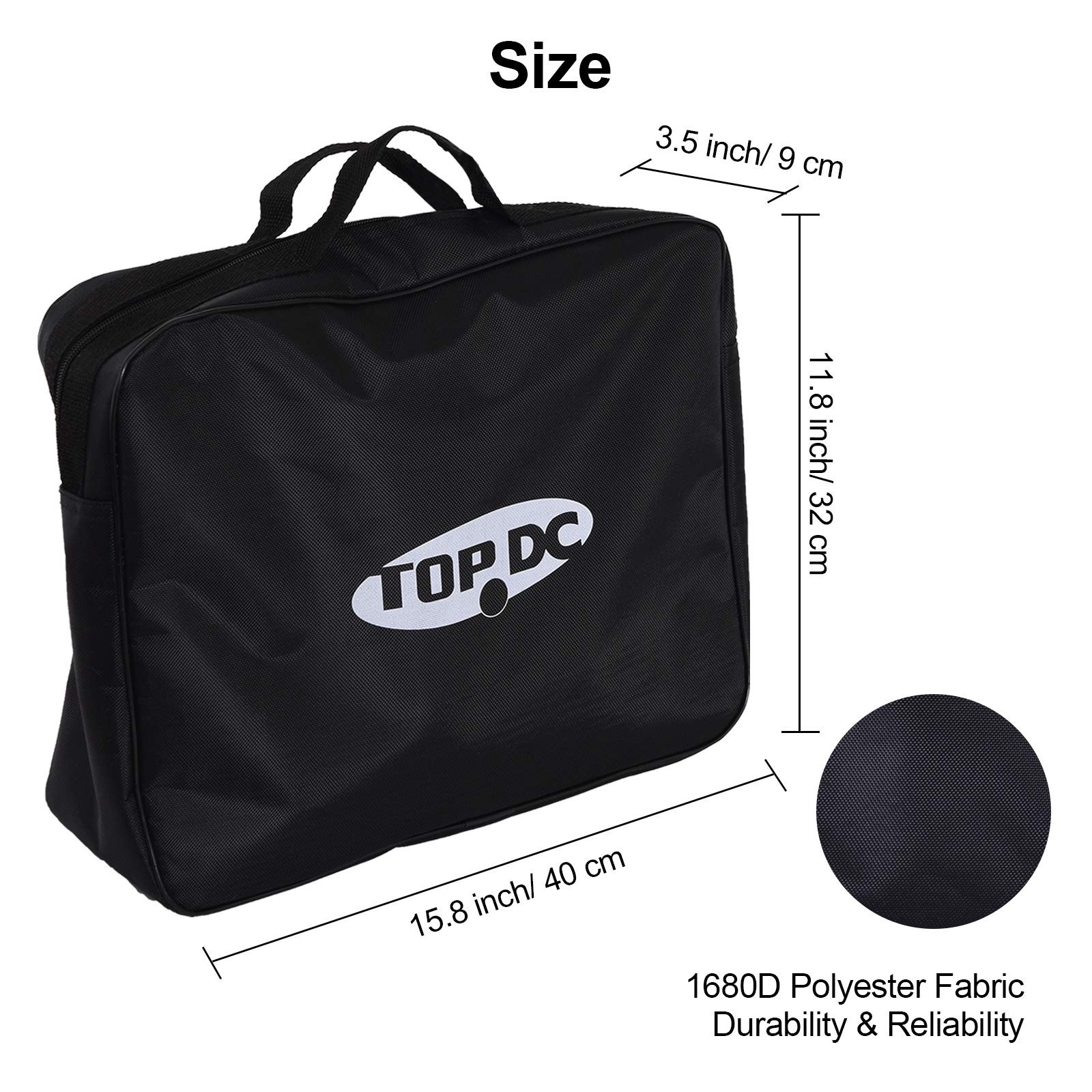TOPDC Jumper Cable Carry Bag, Cable Organizer & Storage, Black