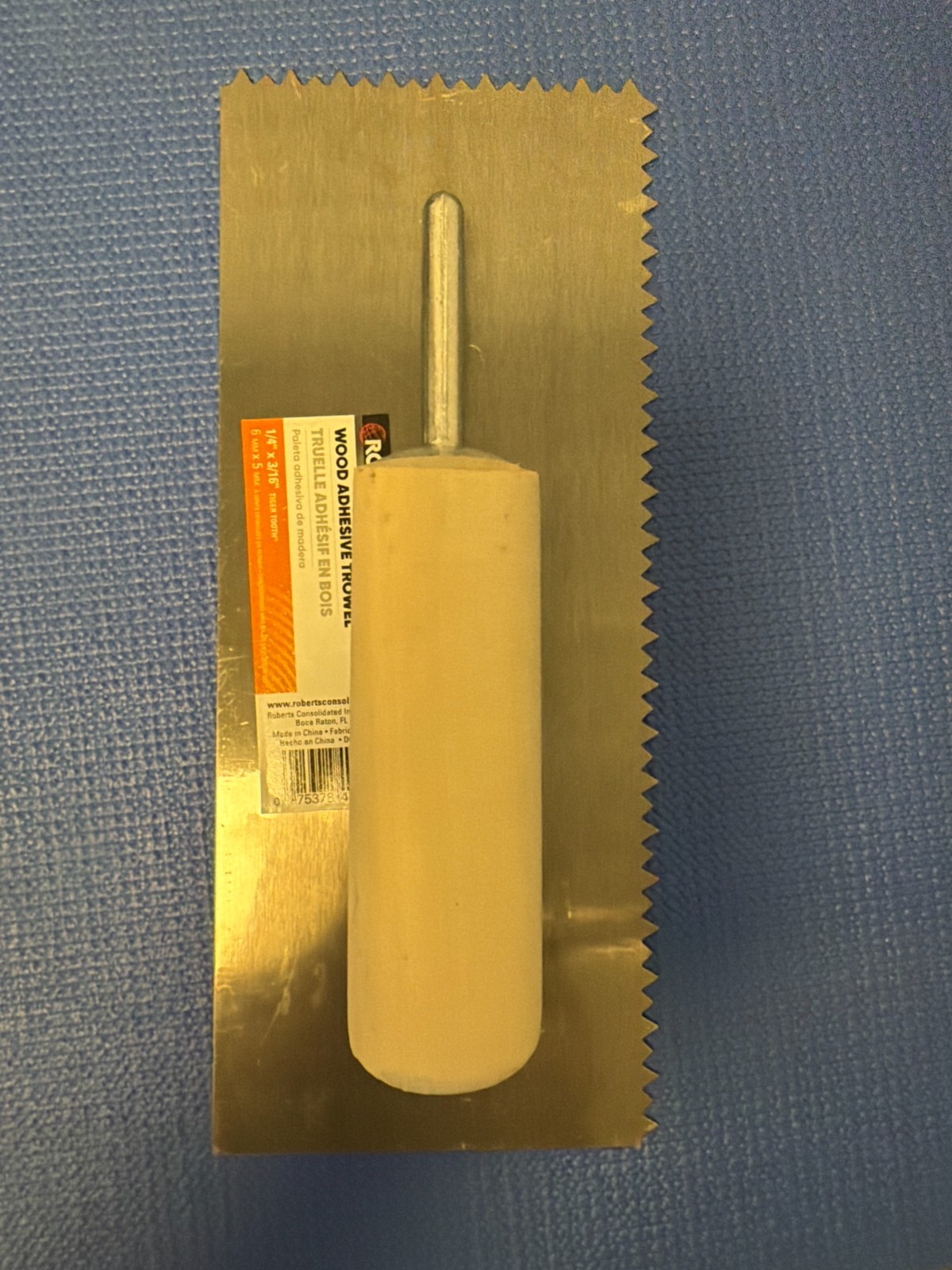 ROBERTS Tiger Tooth 1/4 in. x 3/16 in. V-Notch Trowel is manufactured for the...