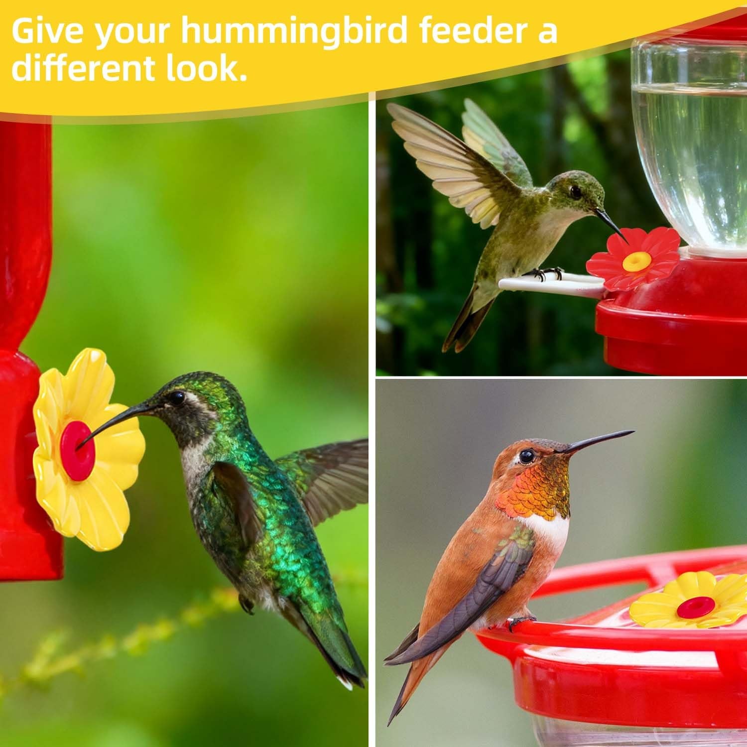 20 Pieces Hummingbird Feeder Replacement Flowers Plastic Multicolor