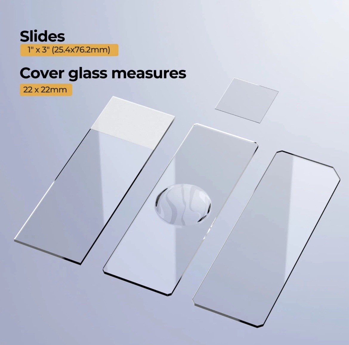 Vabiooth Rounded Edge Microscope Slides Kit 50 Pcs Pre-Cleaned Blank Microscope