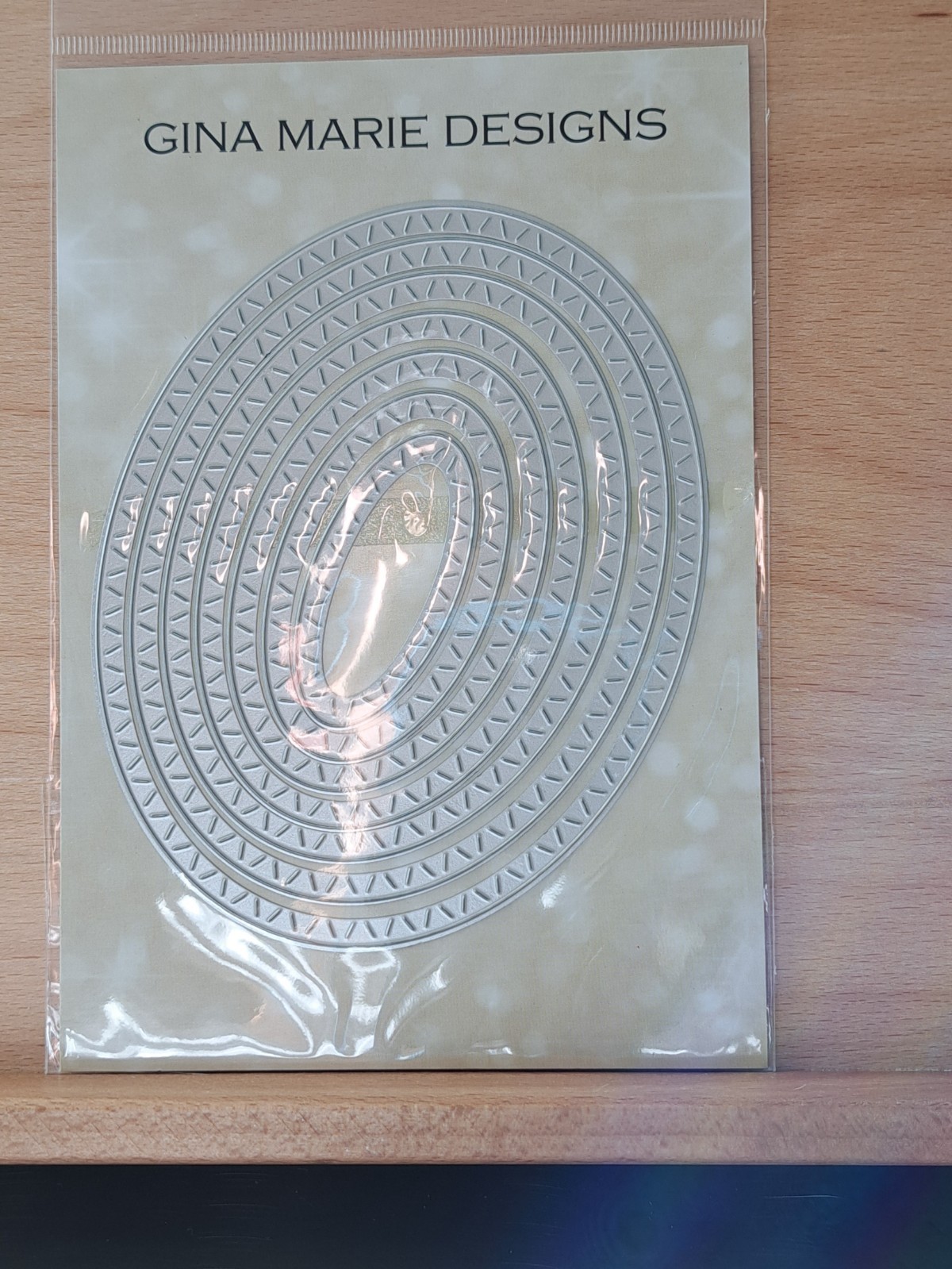 822 Gina Marie Designs Nested Nesting Slash Stitched Oval Craft Cutting Dies