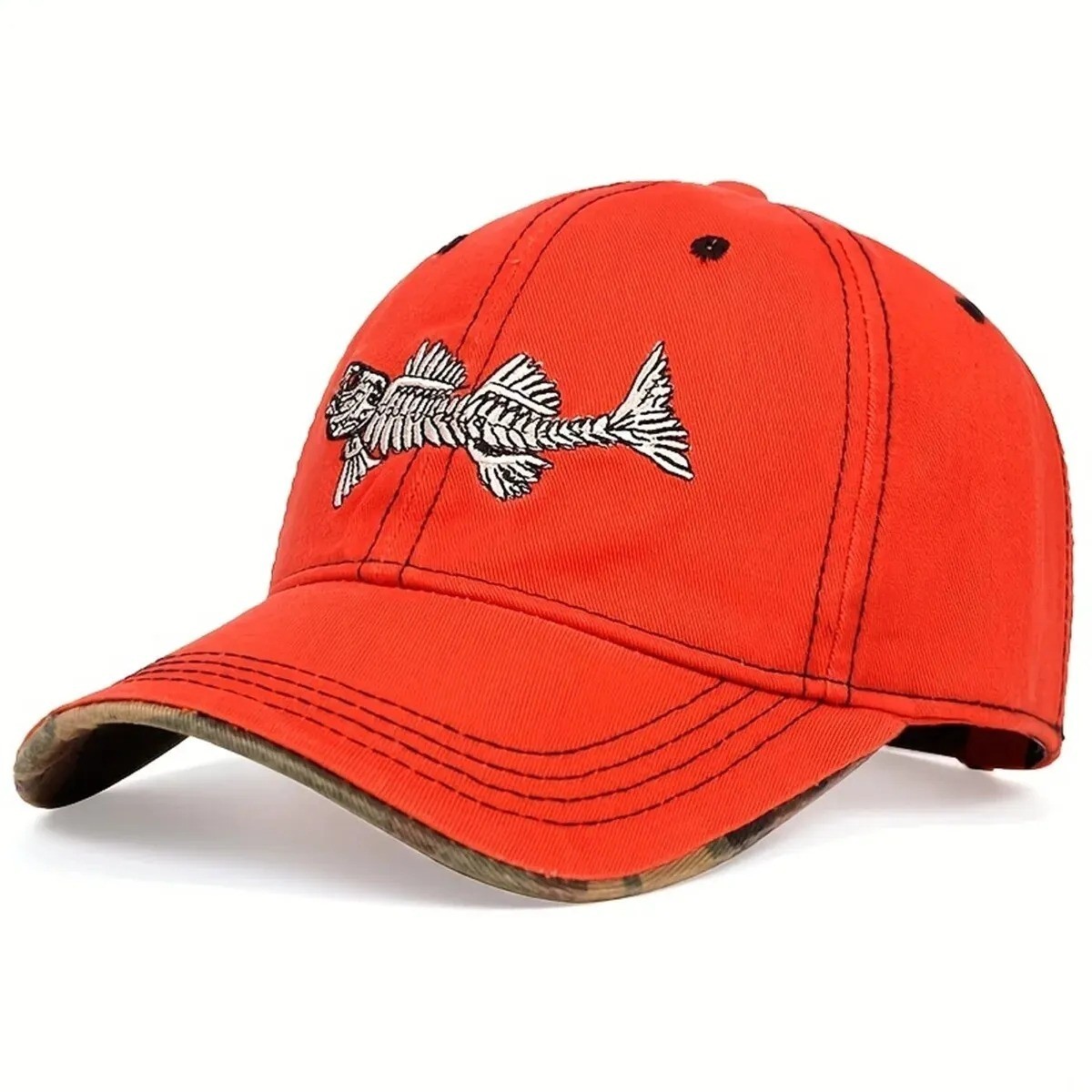 New Fish Skeleton Hat Fishing Baseball Cap Trucker Hats For Men Casual Fish Bone
