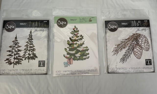 Sizzix Thinlits Dies 660978 664712 664228 Brand New Trees Set of 3