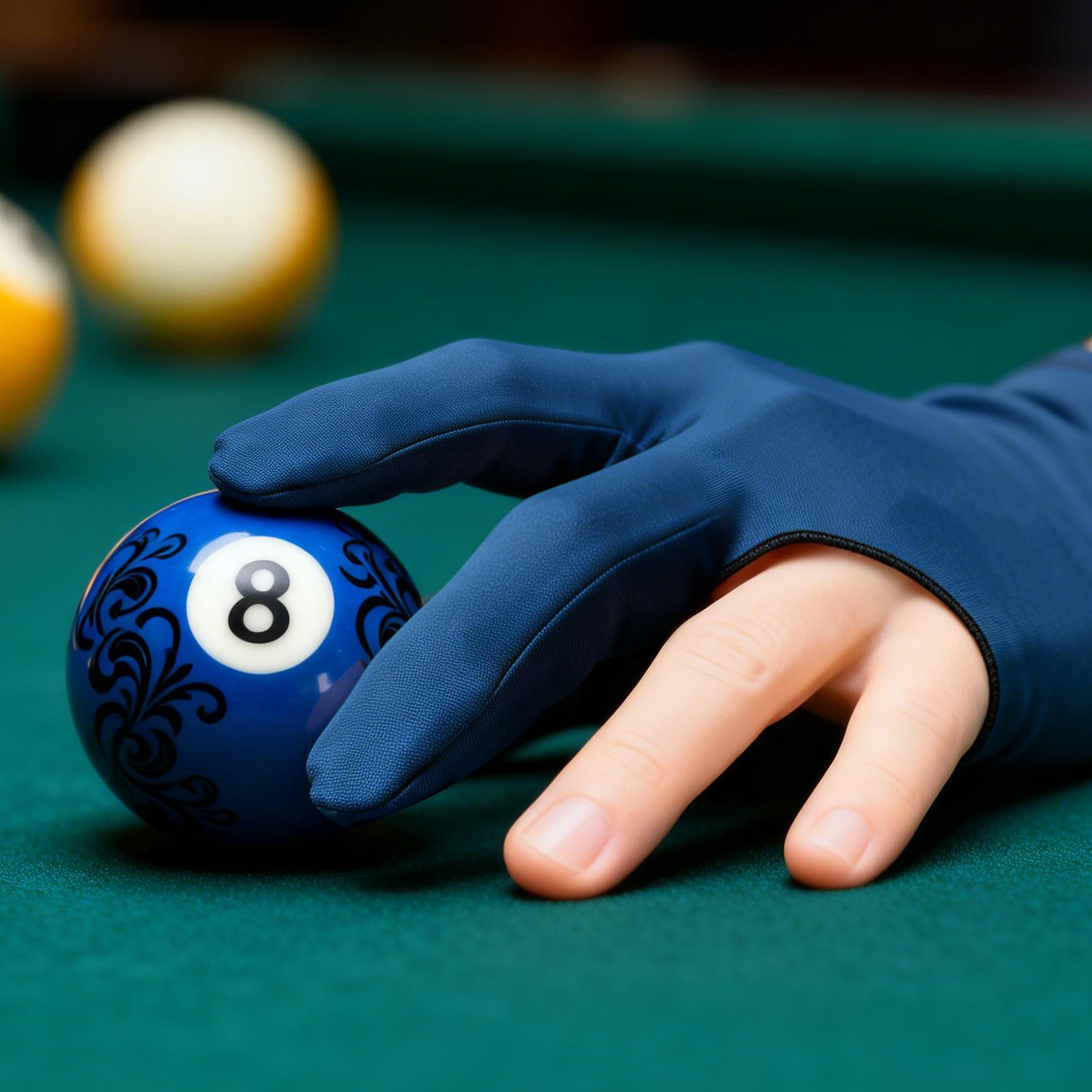 2 Pcs Three Fingers Pool Gloves, Billiards Left Hand Cue Sport Gloves, Black