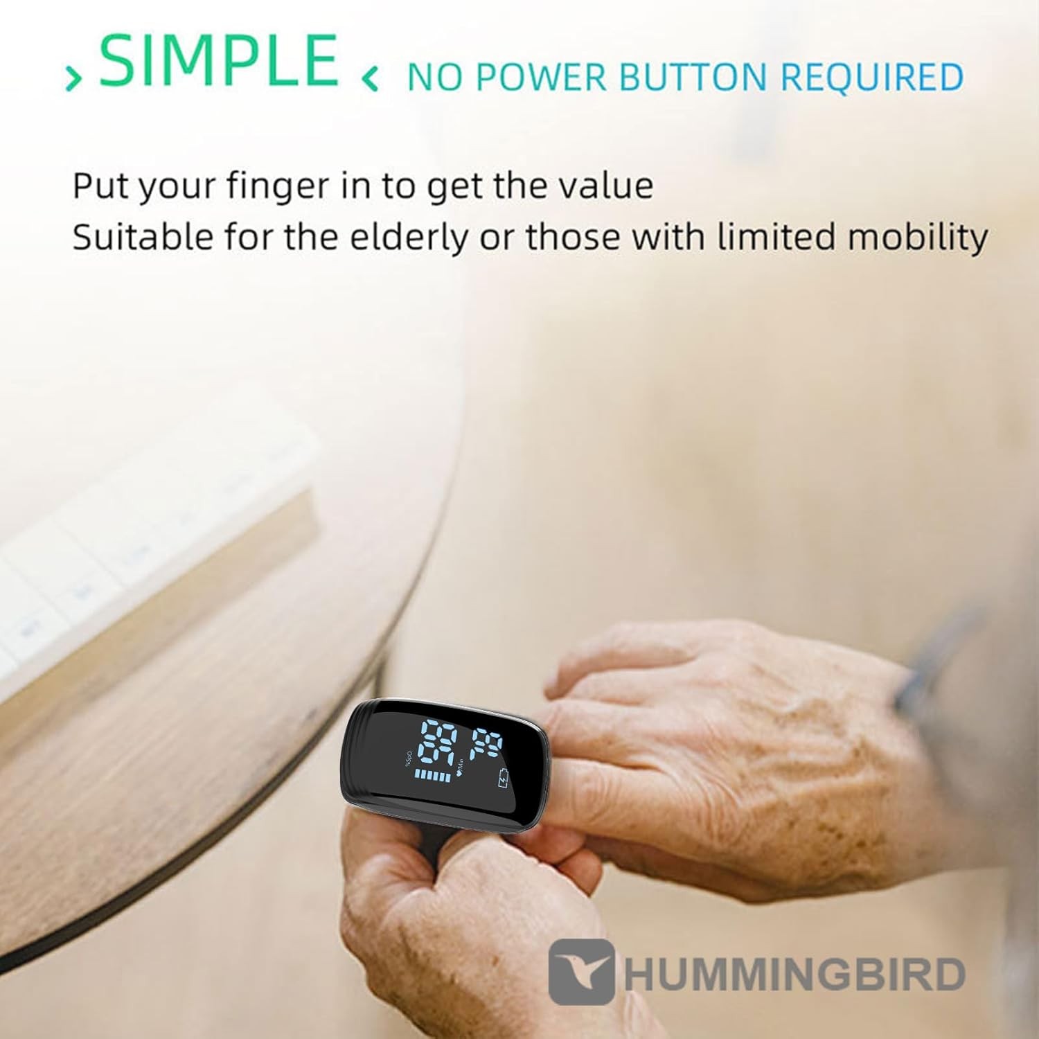 Pulse Oximeter Fingertip, Rechargeable, Oxygen Meter Black