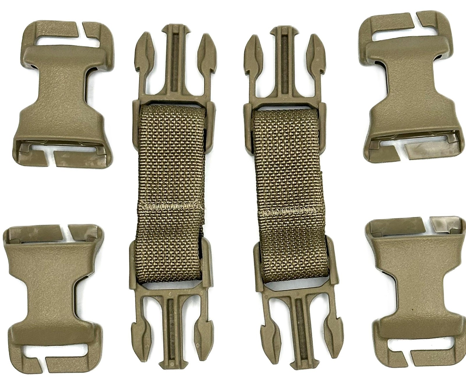 Tactical Quick Release Retention Straps Coyote ITW Nexus Style Adapter Pair