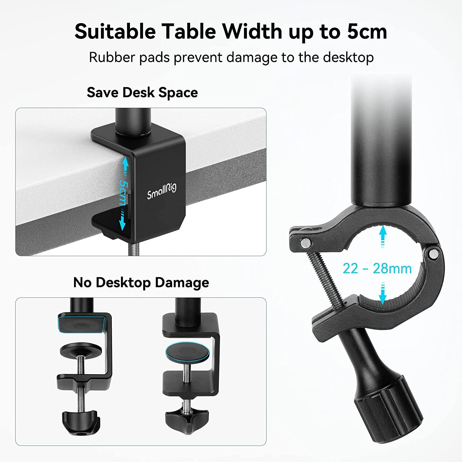 SmallRig Camera Desk Mount Table Stand Ball Head & Magic Arm Max Load 10KG-3992